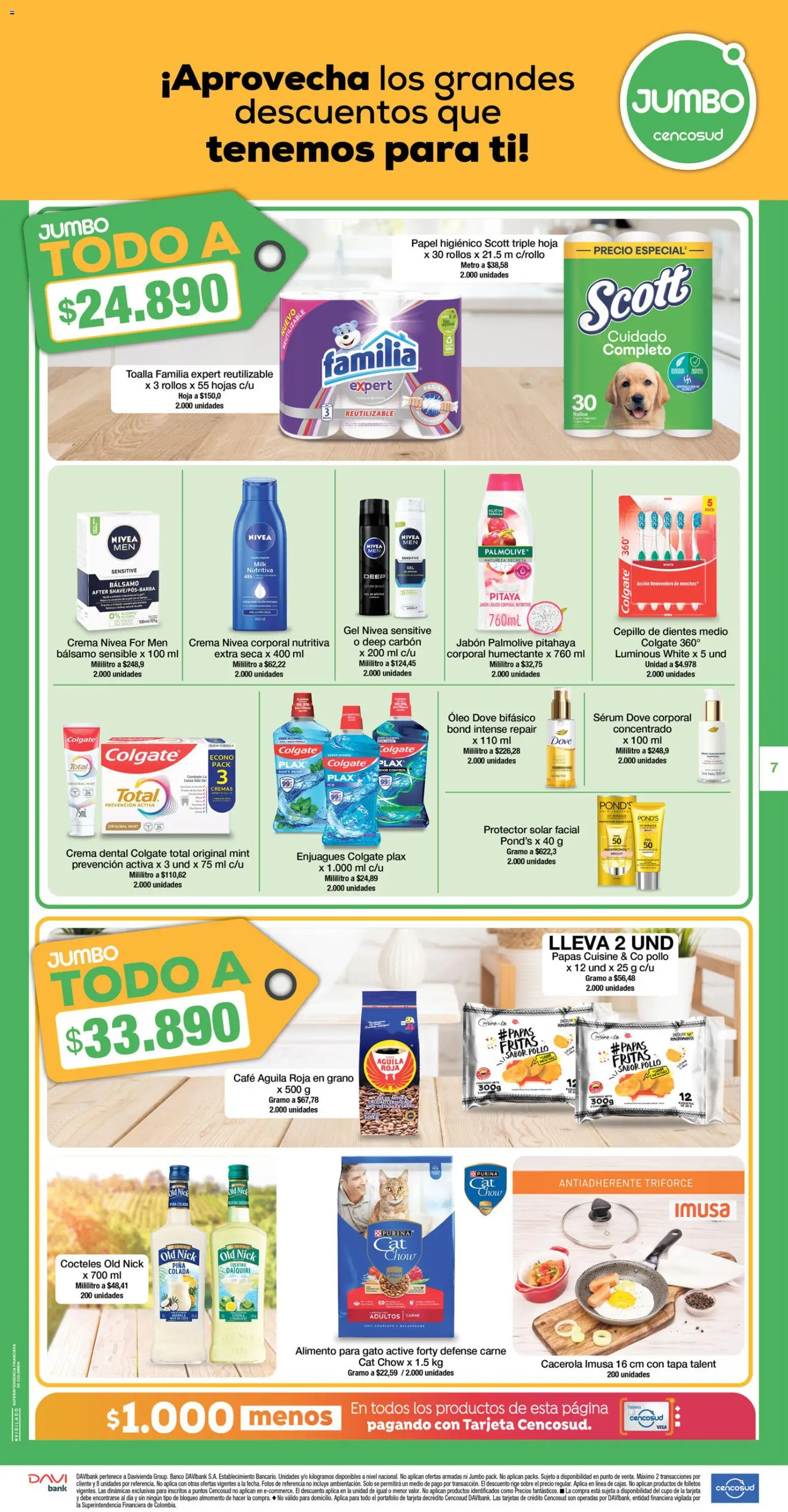 Jumbo revista - valida desde el 20/08/2026 | Página: 7 | Productos: Banco, Cepillo, Papel higiénico, Café