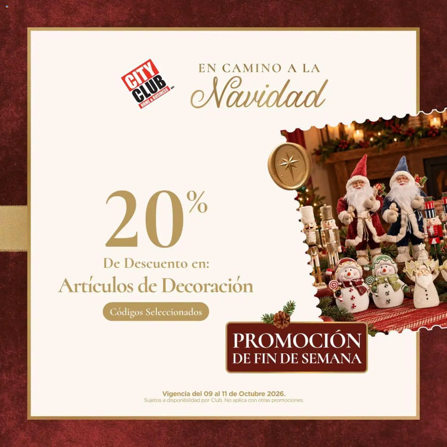 Nuevas ofertas de City Club válidas en toda la República Mexicana desde el 09/10/2026. ¡Encuentra las mejores ofertas en City Club catálogo En camino a la Navidad! | Página: 1