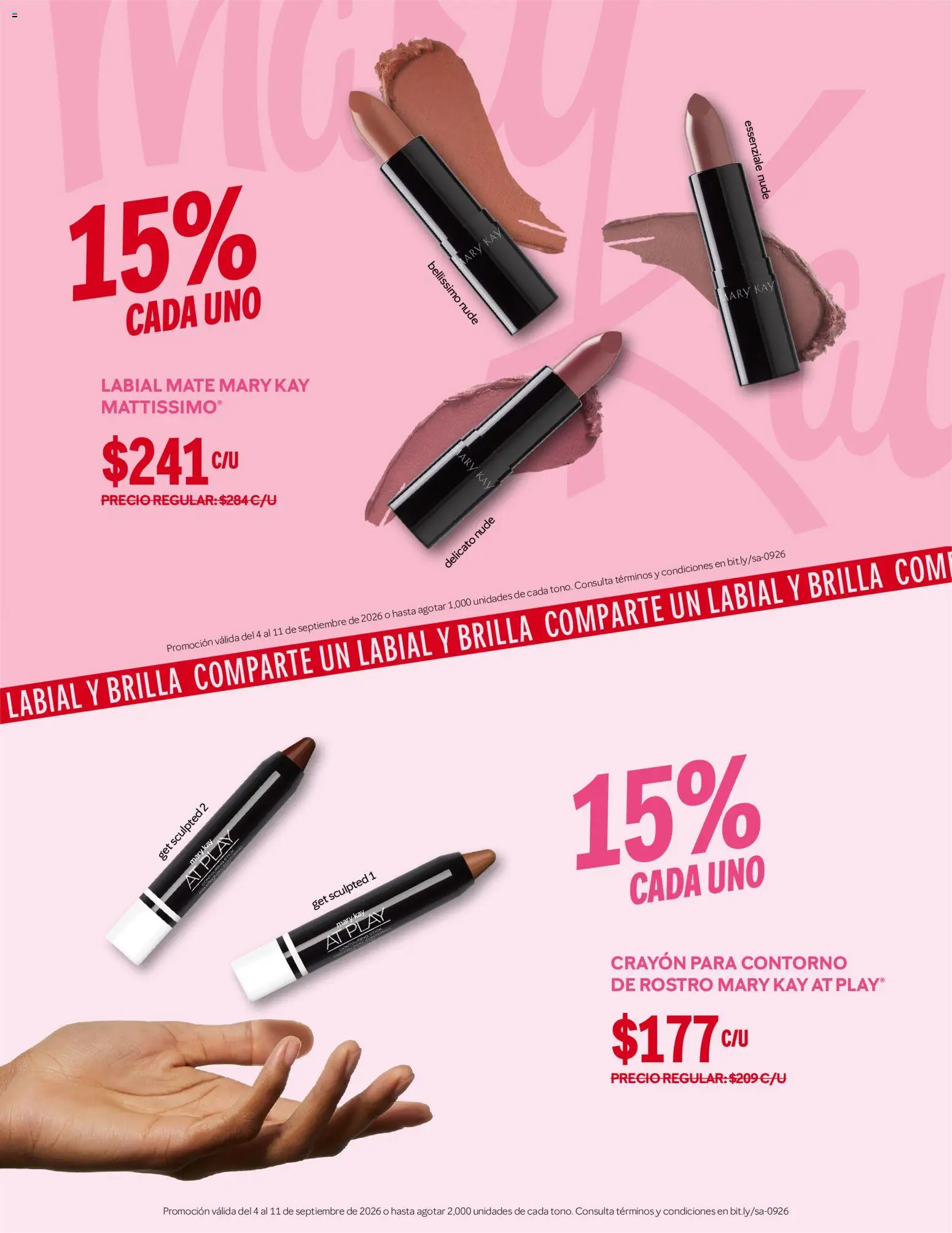 Nuevas ofertas de Mary Kay válidas en toda la República Mexicana desde el 04/09/2026. ¡Encuentra las mejores ofertas en Catálogo Mary Kay Súper promociones! | Página: 4 | Productos: Contorno, Mate