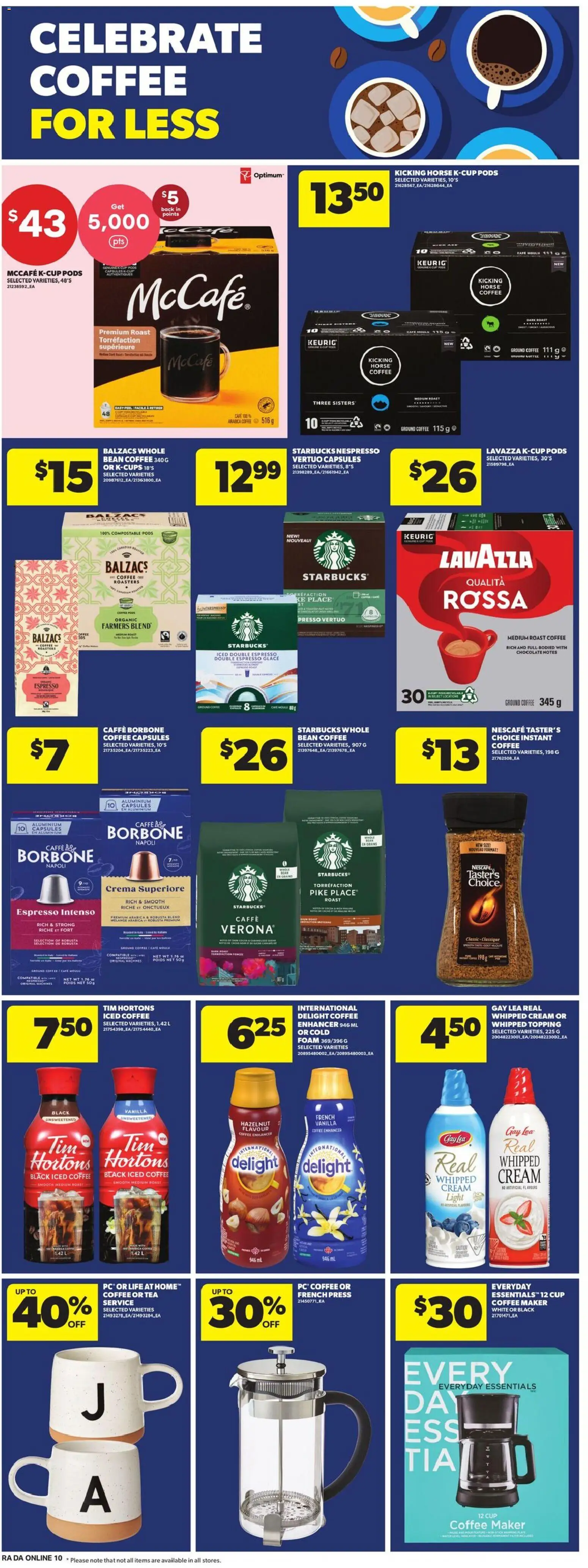 Atlantic Superstore flyer valid from Oct 1, 2026 | Page: 20 | Products: Tea, Whipped cream, Coffee maker, Coffee
