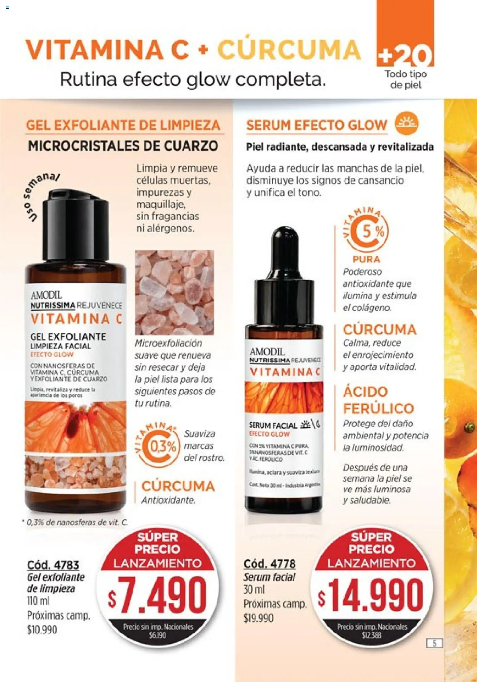 Catálogo Amodil Campaña 15 │ válido desde el 26/08/2026 | Página: 5 | Productos: Serum, Exfoliante, Curcuma
