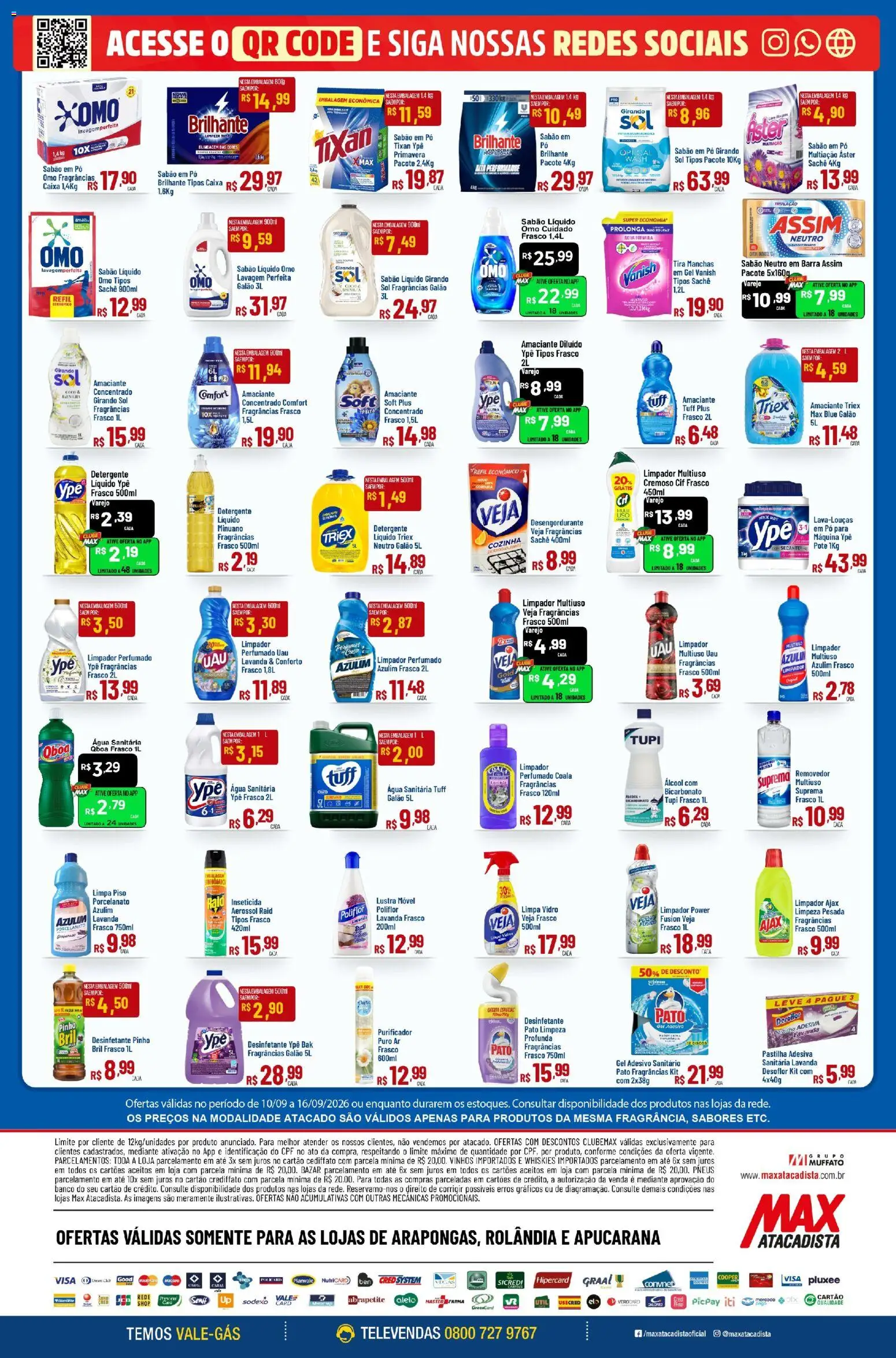 Max Atacadista Folheto - válido de 10/09/2026 | Página: 8 | Produtos: Limpa piso, Banco, Sabão em pó, Inseticida