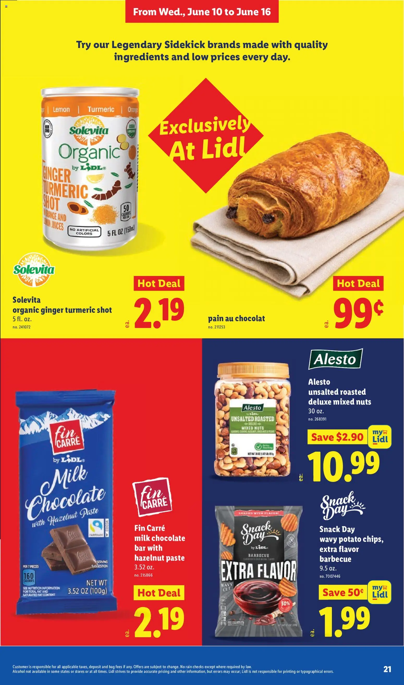 Lidl Weekly Ad - valid from 10.06.2026 | Page: 21 | Products: Turmeric, Milk, Nuts, Bag