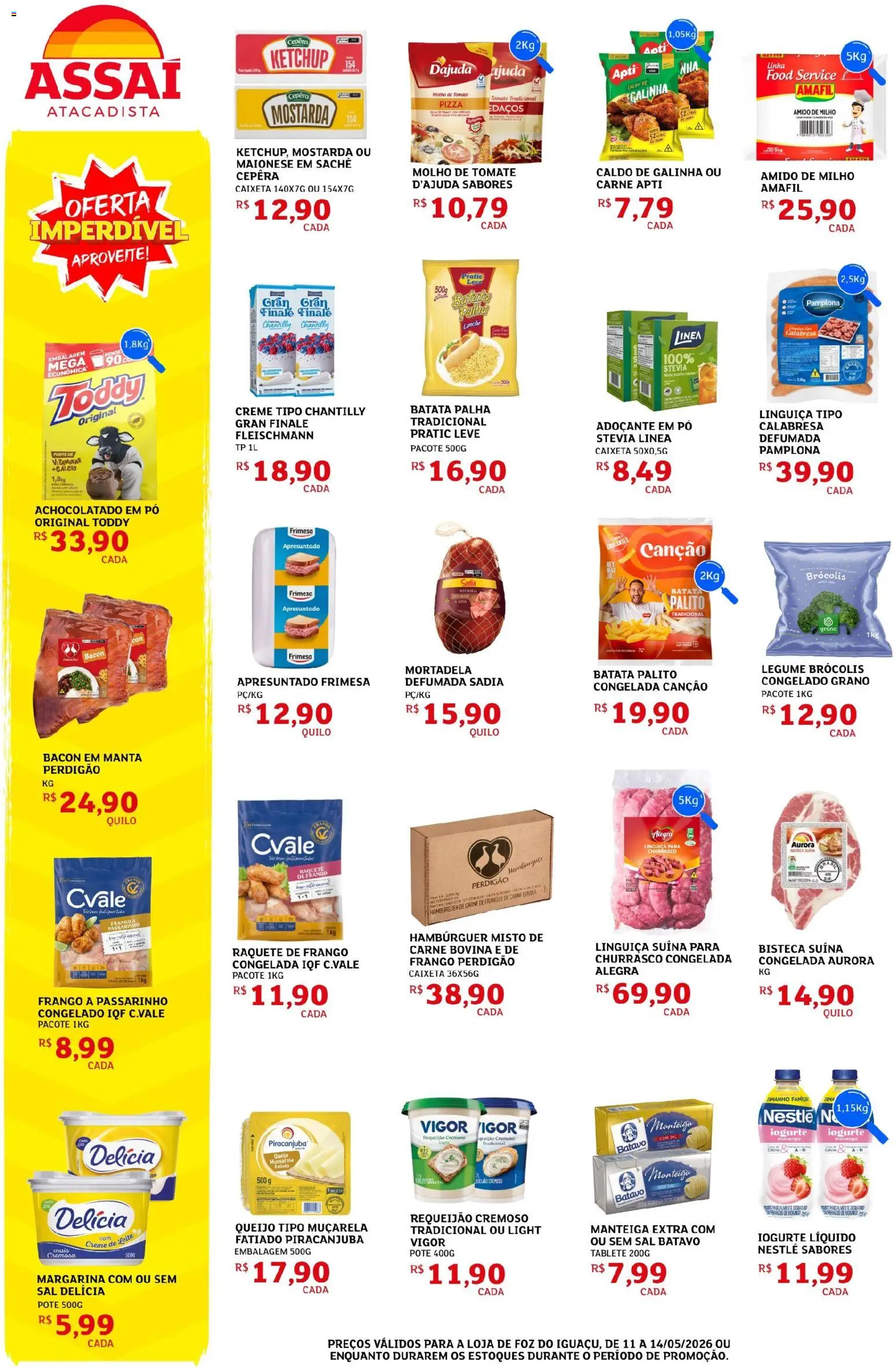 Assaí Atacadista Folheto - válido de 11.05.2026 | Página: 2 | Produtos: Molho de tomate, Amido de milho, Muçarela, Hambúrguer