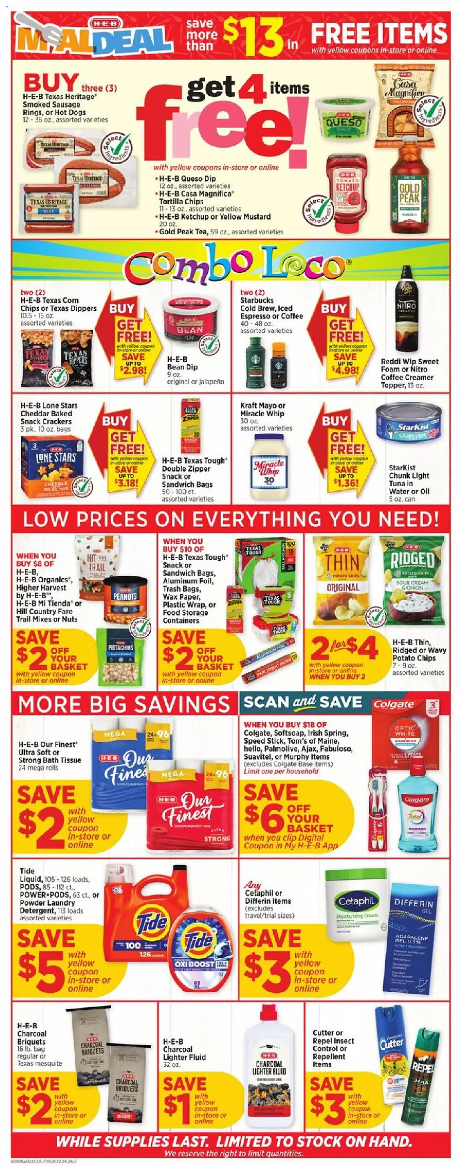 H-E-B Weekly Ad - valid from 08/26/2026 | Page: 2 | Products: Corn, Clip, Lighter, Foam