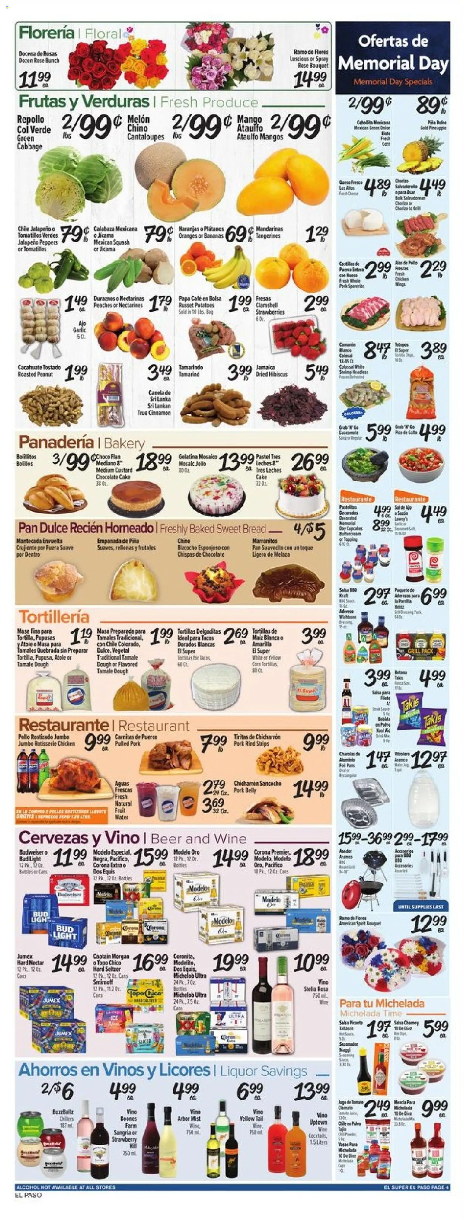 El Super Weekly Ad - TX - valid from 20.05.2026 | Page: 4 | Products: Tangerines, Mango, Melon, Pc