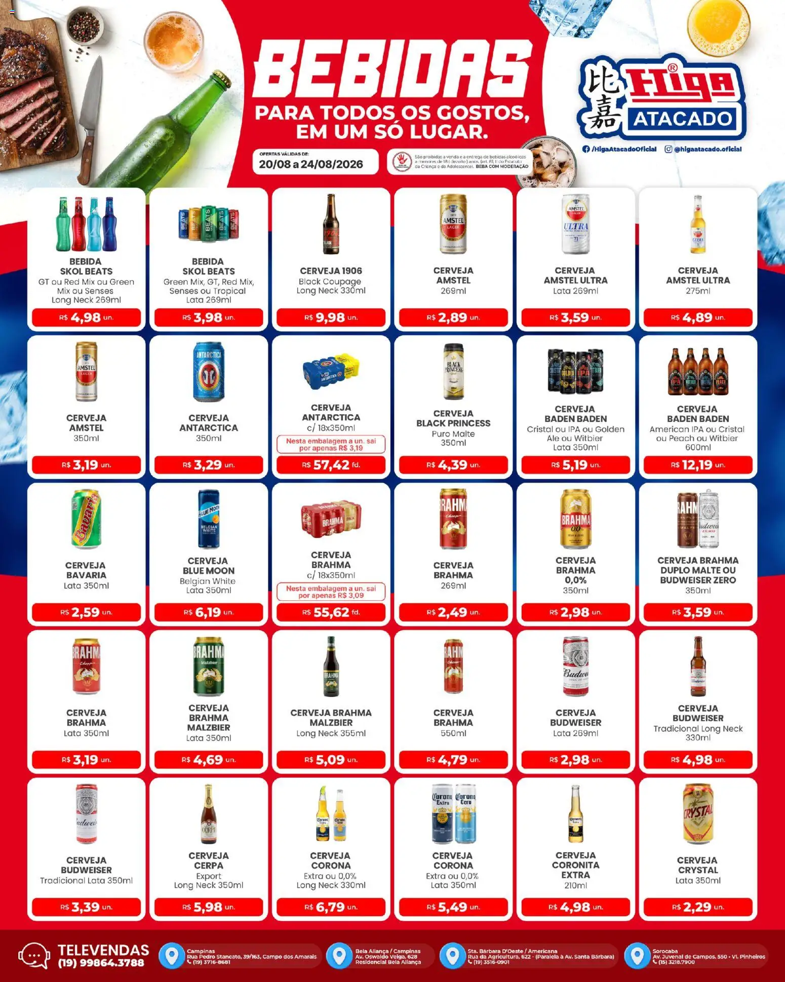 Higa Atacado Folheto - válido de 20/08/2026 | Página: 1 | Produtos: Aliança, Bebidas, Cerveja, Bebida