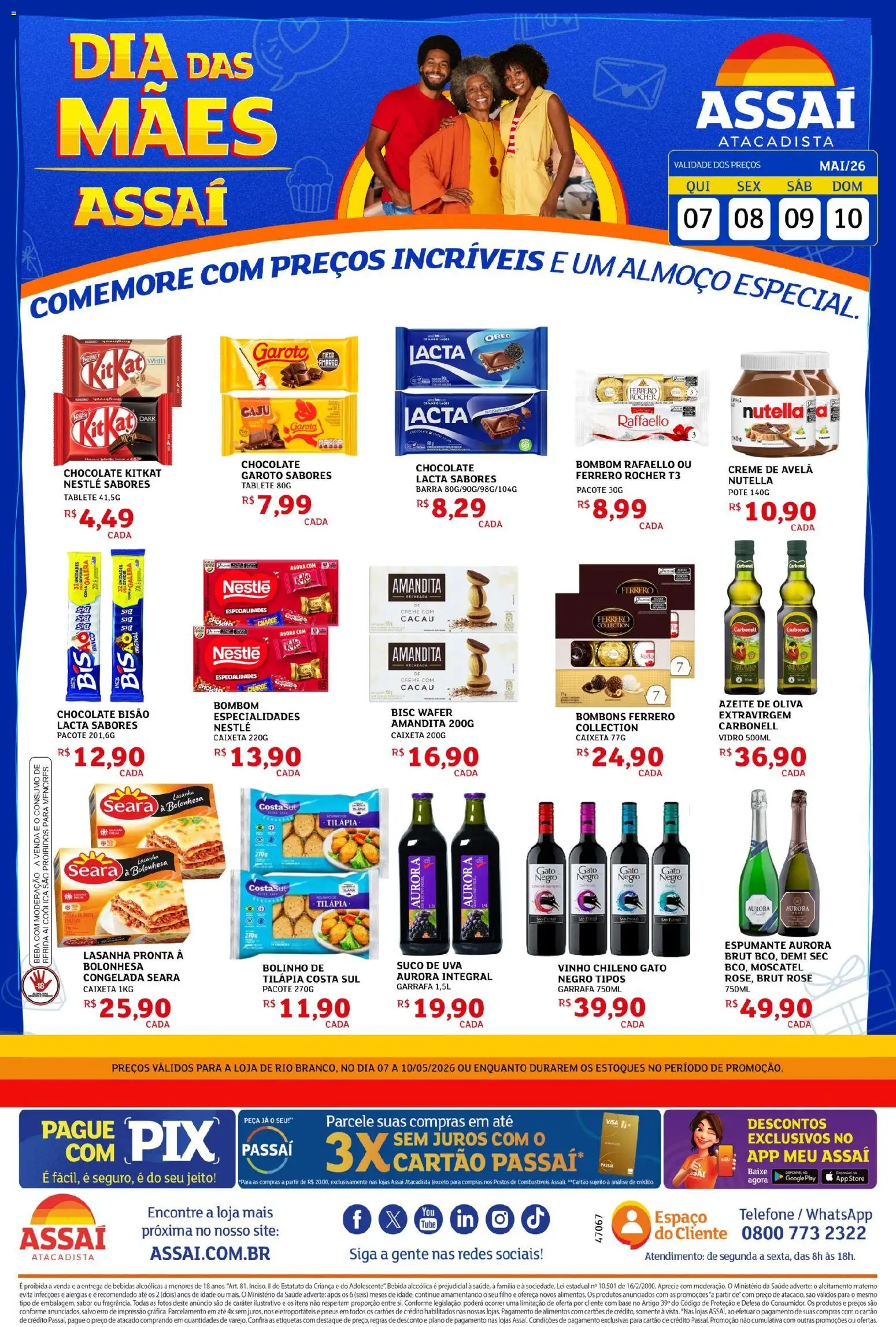 Assaí Atacadista Folheto - válido de 08.05.2026 | Página: 1 | Produtos: Espumante, Vinho, Bebida, Creme de avelã