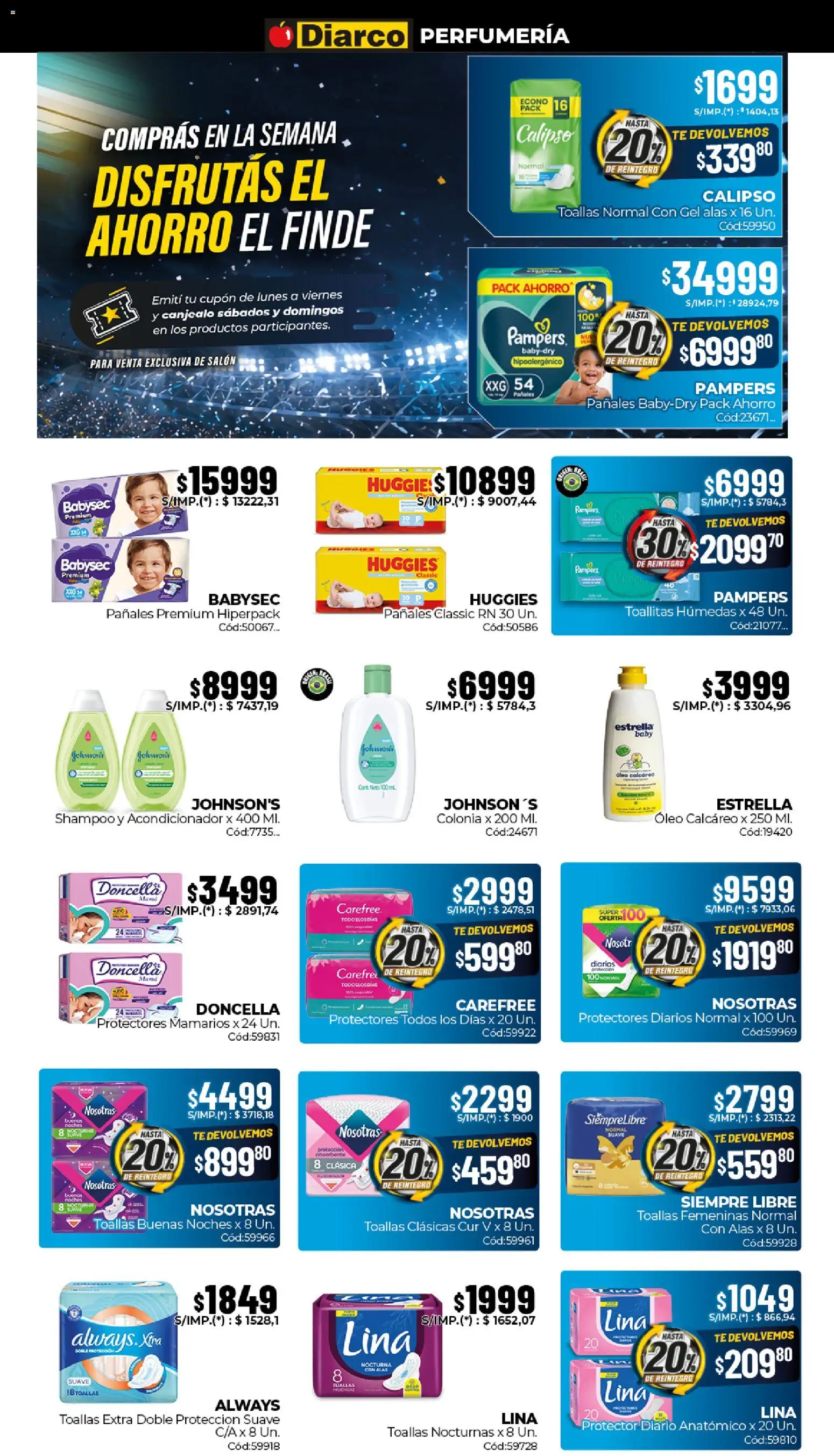 Diarco ofertas │ válido desde el 08.06.2026 | Página: 11 | Productos: Toallas, Shampoo, Té, Protectores diarios