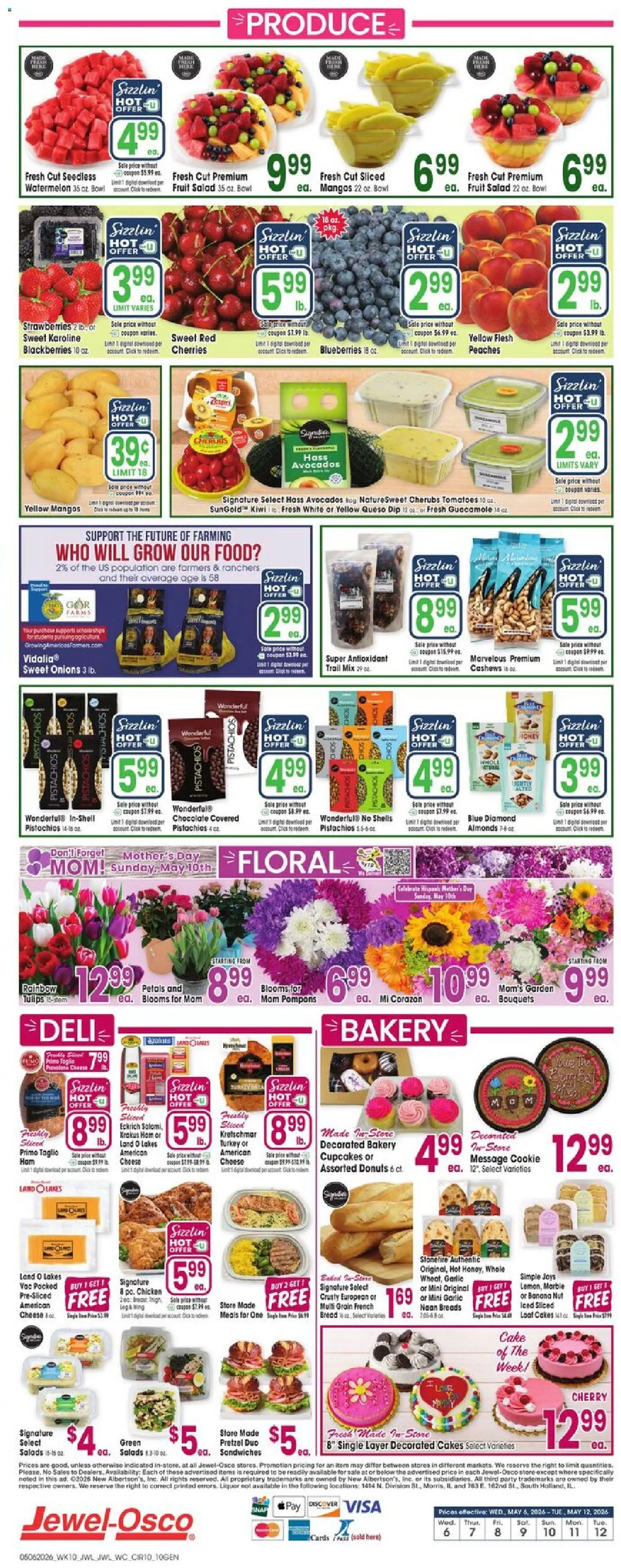 Jewel Osco Weekly Ad - IL - valid from 06.05.2026 | Page: 10 | Products: Bakery, Strawberries, Kiwi, Salad