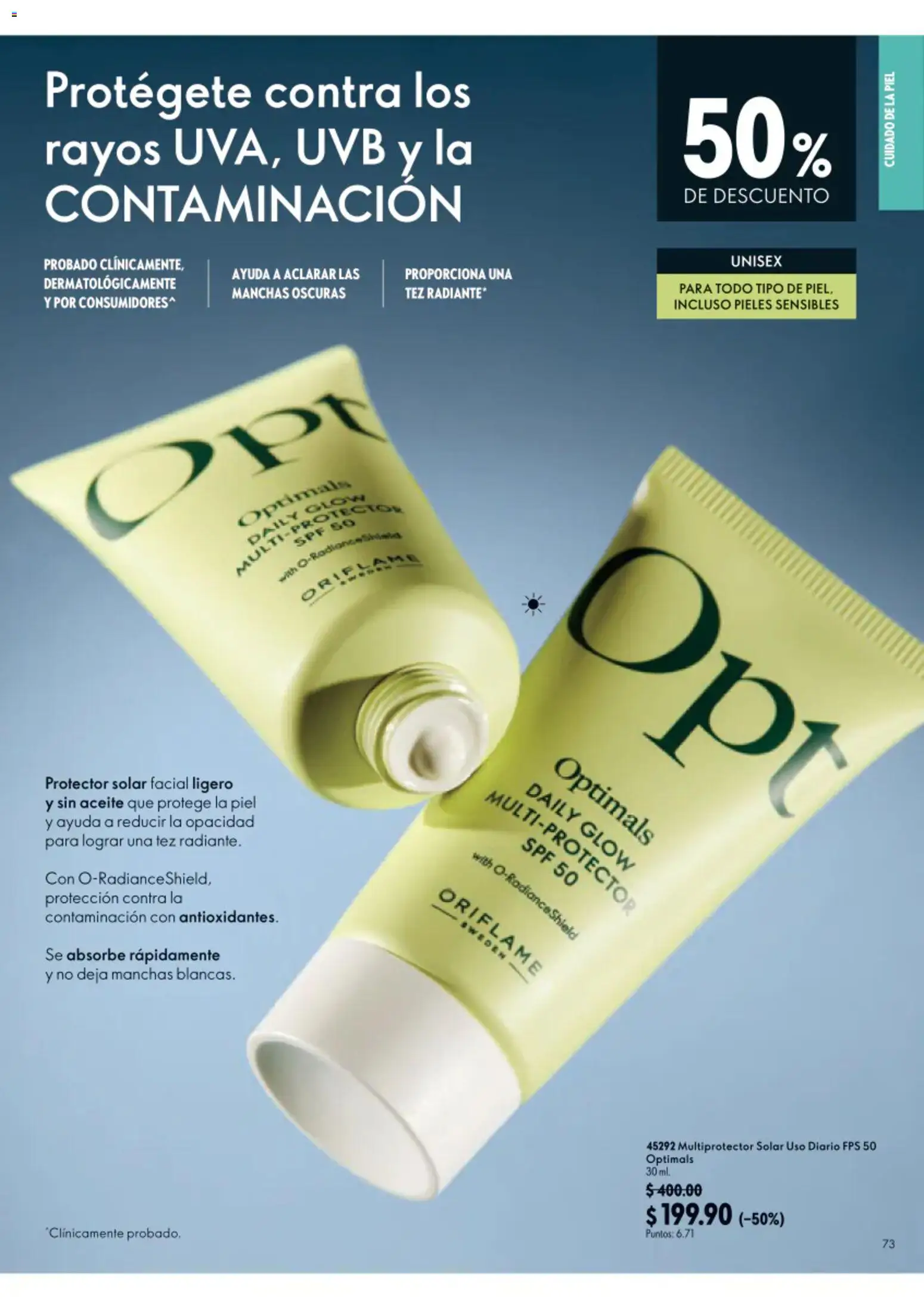 Nuevas ofertas de Oriflame válidas en toda la República Mexicana desde el 22/08/2026. ¡Encuentra las mejores ofertas en Oriflame campaña 12 2026! | Página: 73 | Productos: Aceite, Radiante, Protector solar