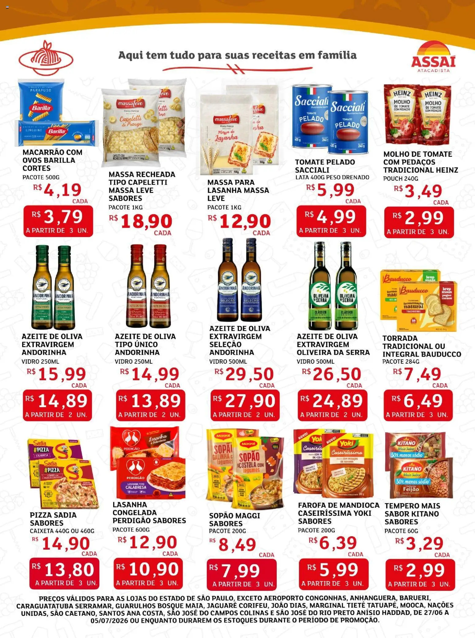 Assaí Atacadista Folheto - válido de 24/09/2026 | Página: 3 | Produtos: Feijão, Ovos, Lasanha, Azeite