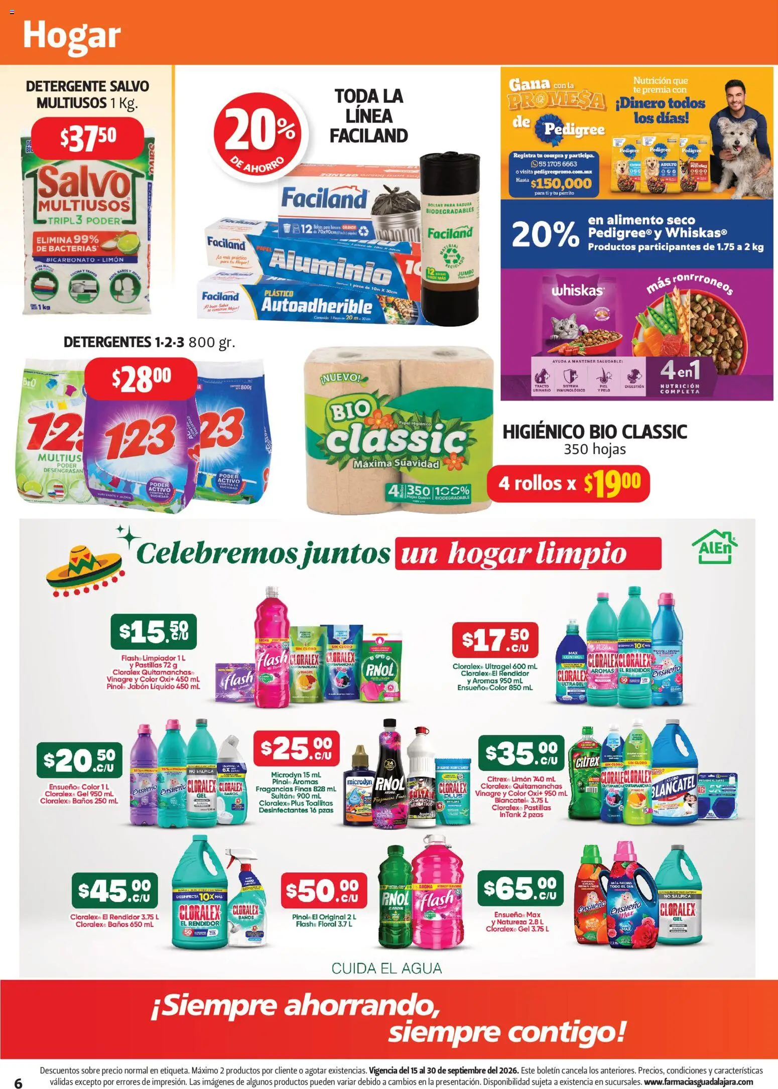 Nuevas ofertas de Farmacia Guadalajara válidas en toda la República Mexicana desde el 15/09/2026. ¡Encuentra las mejores ofertas en Farmacia Guadalajara catálogo! | Página: 6 | Productos: Quitamanchas, Cocina, Papel aluminio, Jabón