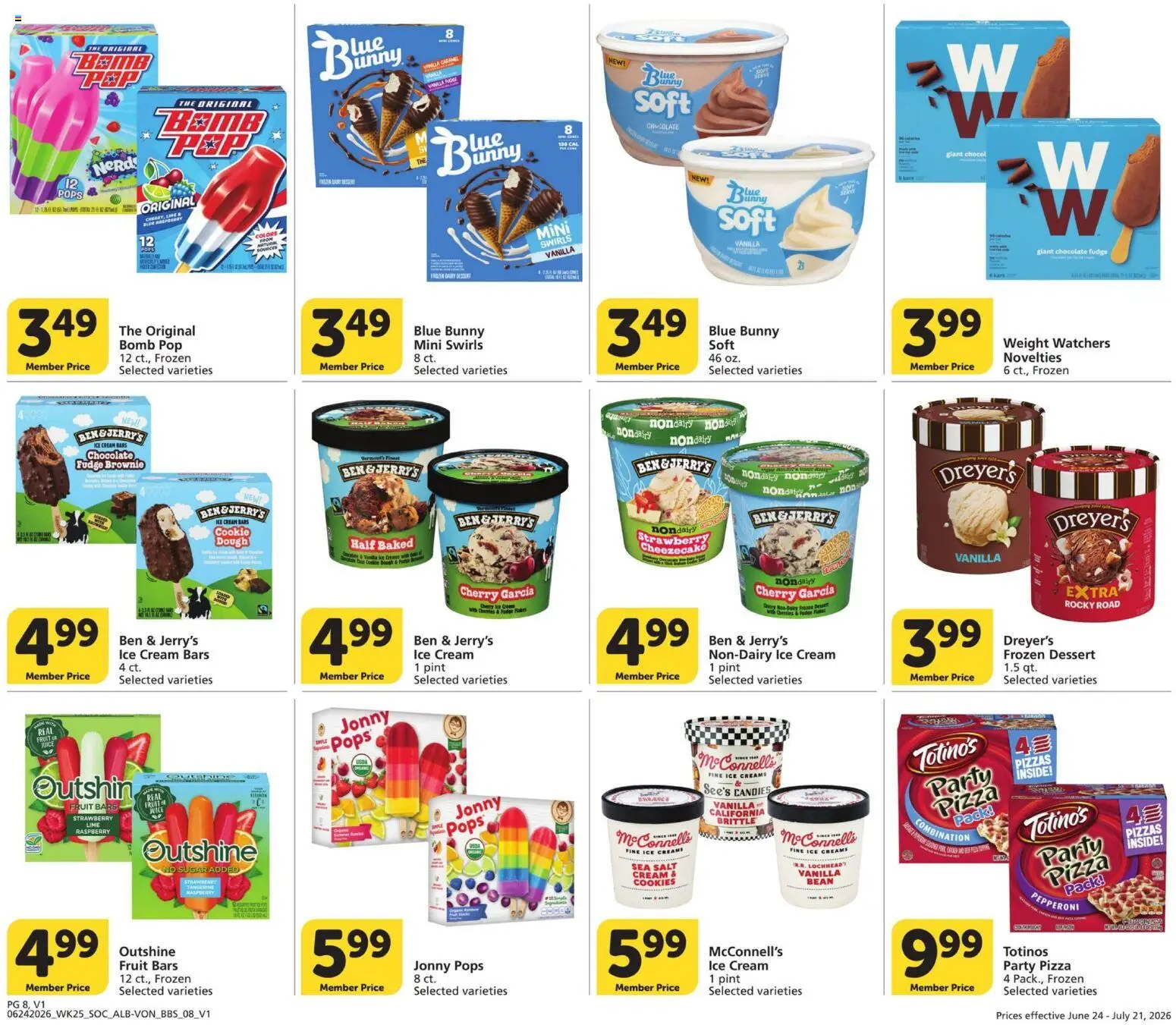 Vons Big Book of Savings - valid from 06/24/2026 | Page: 8 | Products: Chocolate, Cream, Ice cream, Raspberry