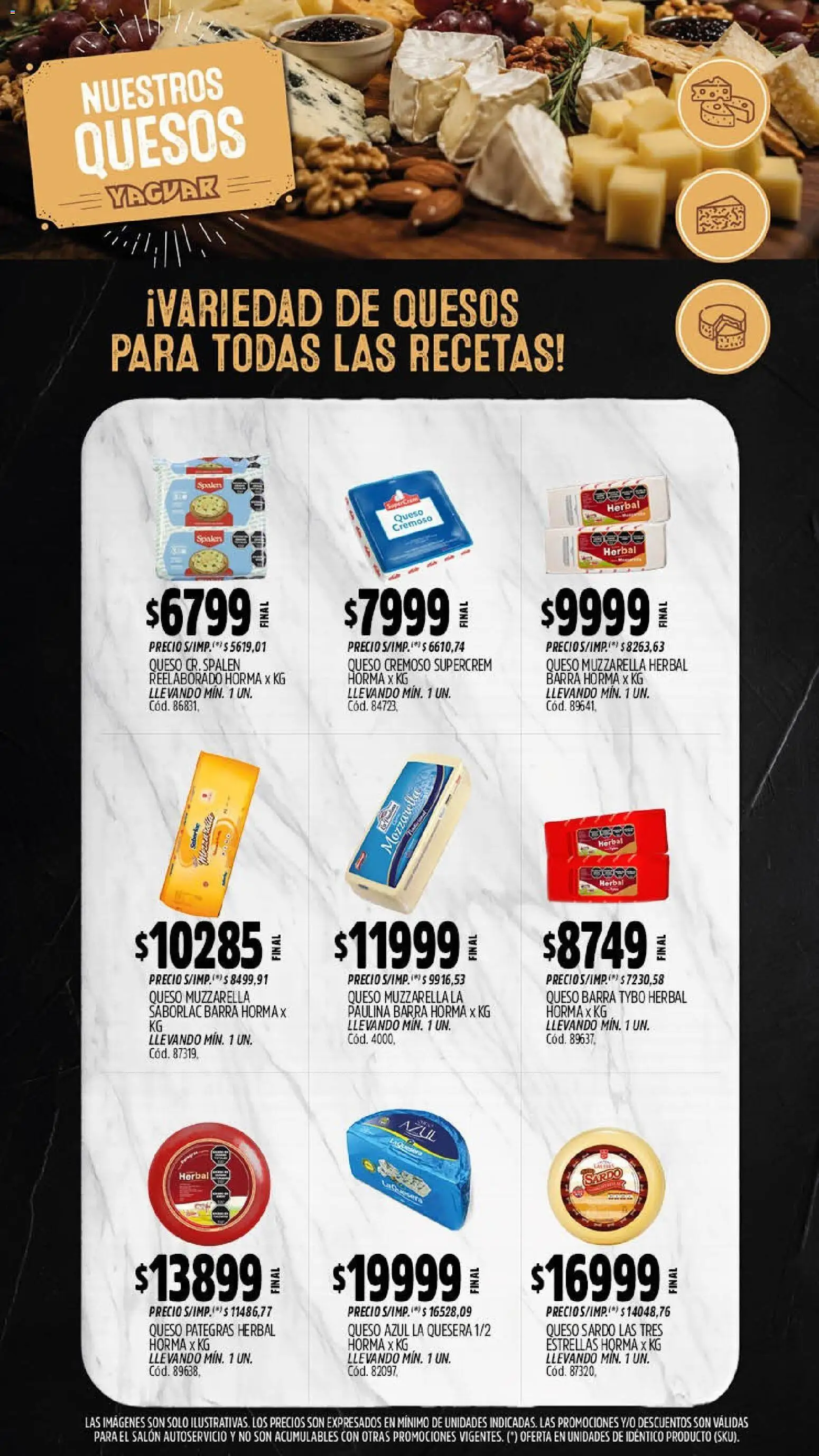 Yaguar - Oferta Semanal San Juan │ válido desde el 07/09/2026 | Página: 7 | Productos: Mozzarella, Queso azul, Muzzarella, Queso