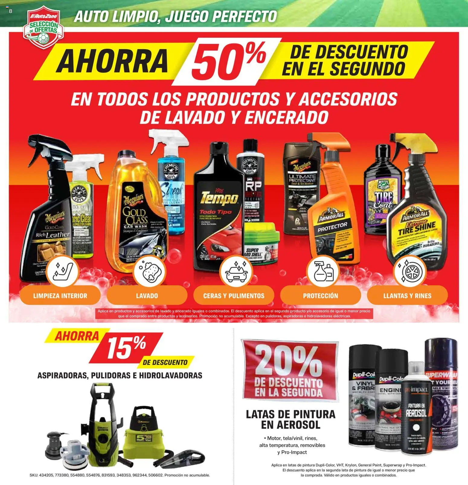 Nuevas ofertas de AutoZone válidas en toda la República Mexicana desde el 28/06/2026. ¡Encuentra las mejores ofertas en AutoZone catálogo! | Página: 8 | Productos: Juego, Pintura
