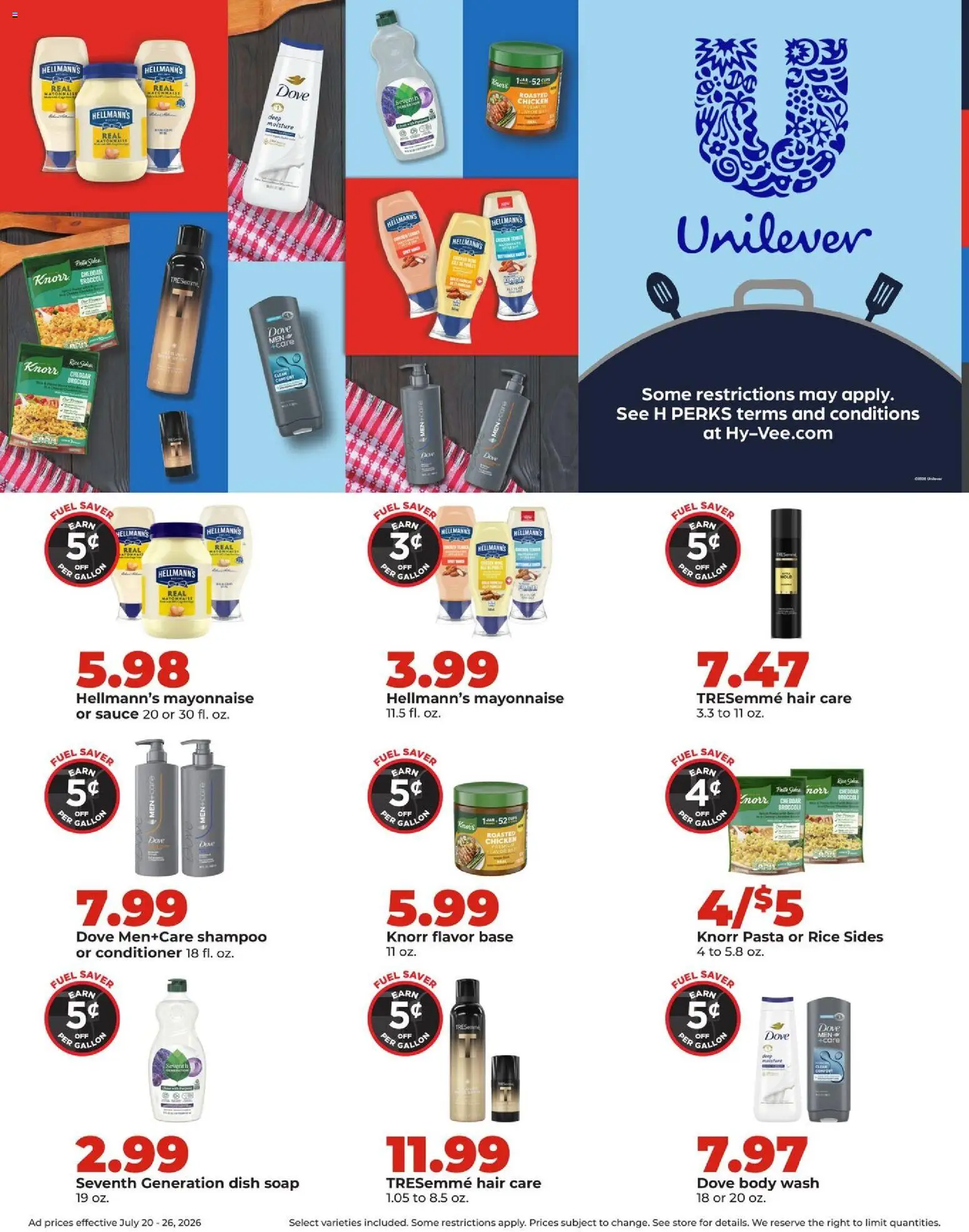 HyVee Weekly Ad - valid from 07/20/2026 | Page: 36 | Products: Soap, Rice, Pasta, Body Wash