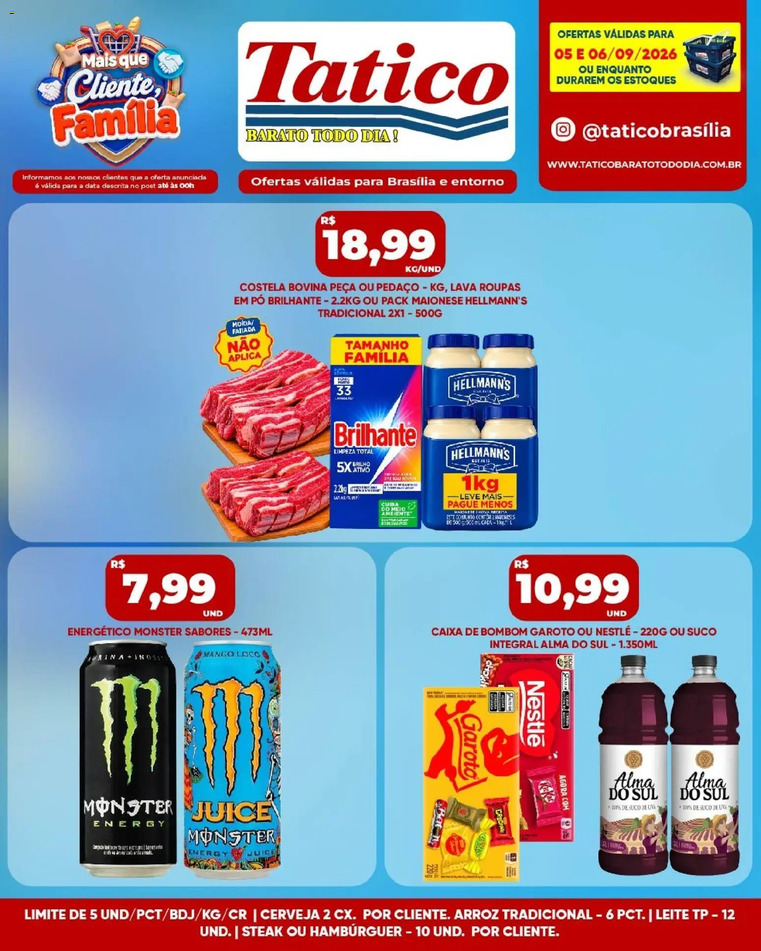 Tatico Folheto - válido de 05/09/2026 | Página: 8 | Produtos: Costela bovina, Leite, Cerveja, Monster