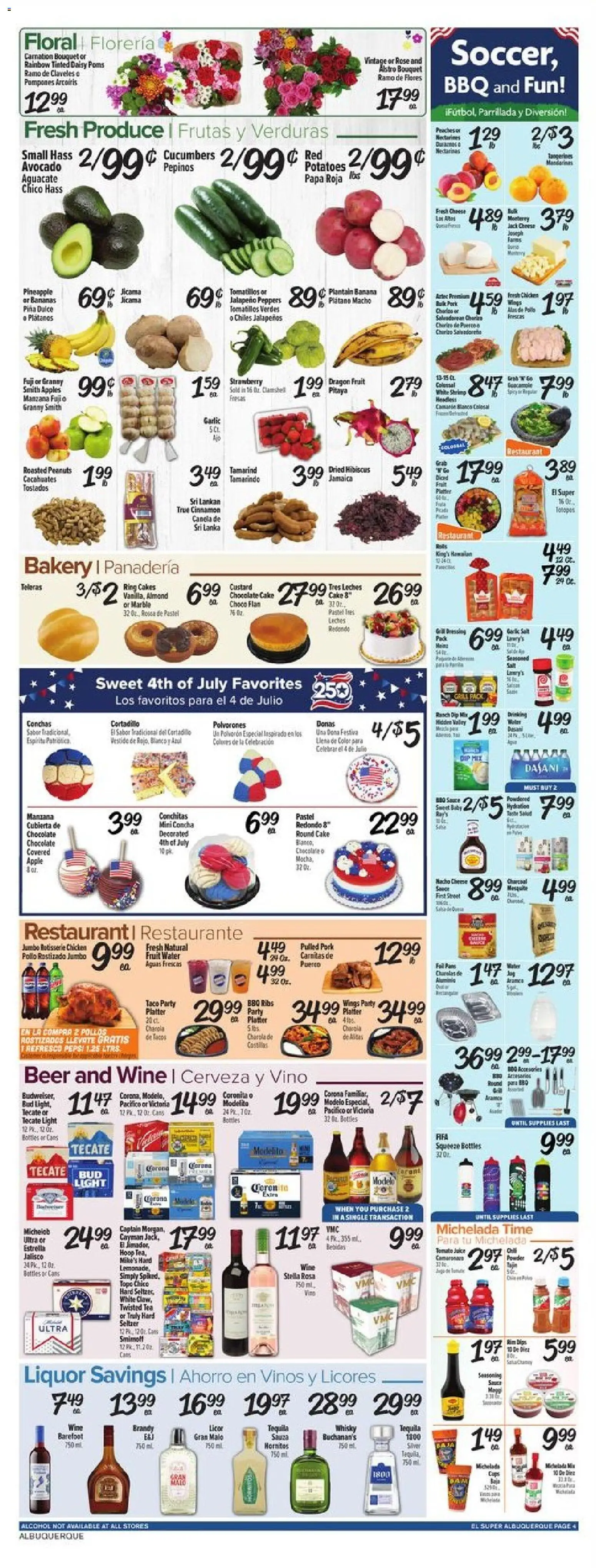 El Super Weekly Ad - NM - valid from 06/24/2026 | Page: 4 | Products: Bakery, Powder, Water, Garlic