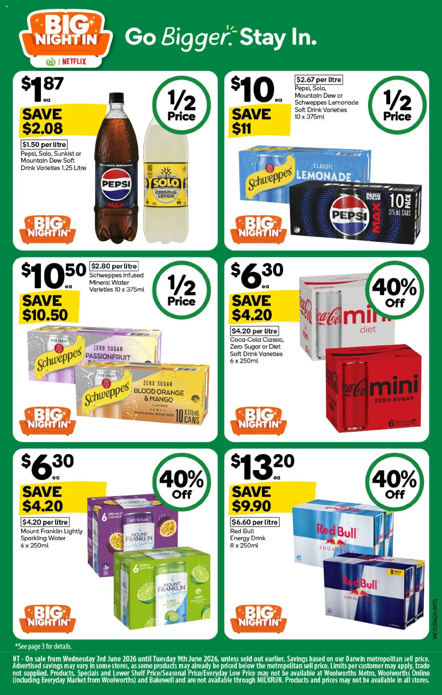 Woolworths catalogue - valid from 03.06.2026 | Page: 5 | Products: Shelf, Energy drink, Pepsi, Lime