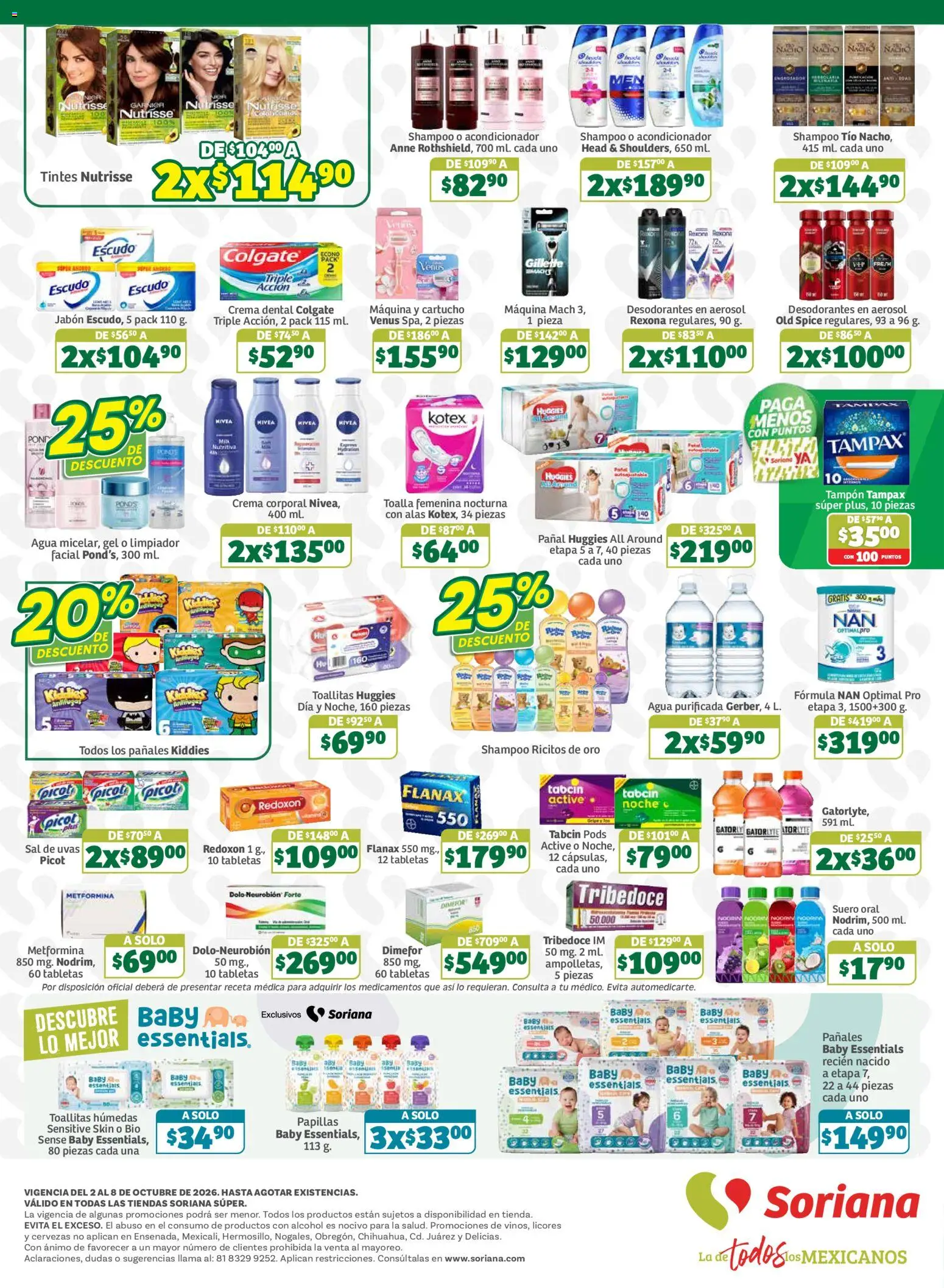 Nuevas ofertas de Soriana válidas en toda la República Mexicana desde el 02/10/2026. ¡Encuentra las mejores ofertas en Soriana Súper - En México Oferta se dice Soriana! | Página: 8