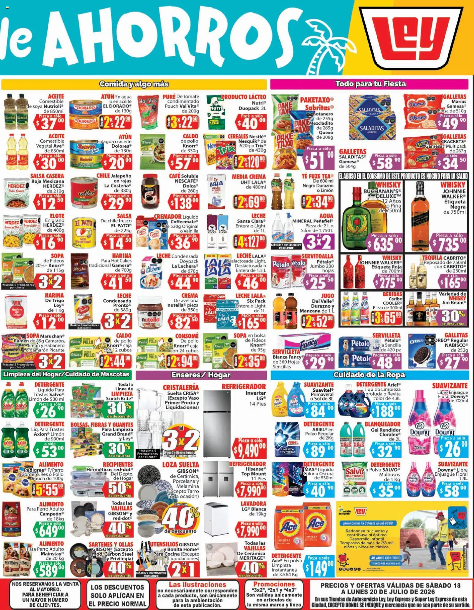 Nuevas ofertas de Casa Ley válidas en toda la República Mexicana desde el 18/07/2026. ¡Encuentra las mejores ofertas en Casa Ley folleto Autoservicio! | Página: 4 | Productos: Detergente, Manzana, Agua, Té