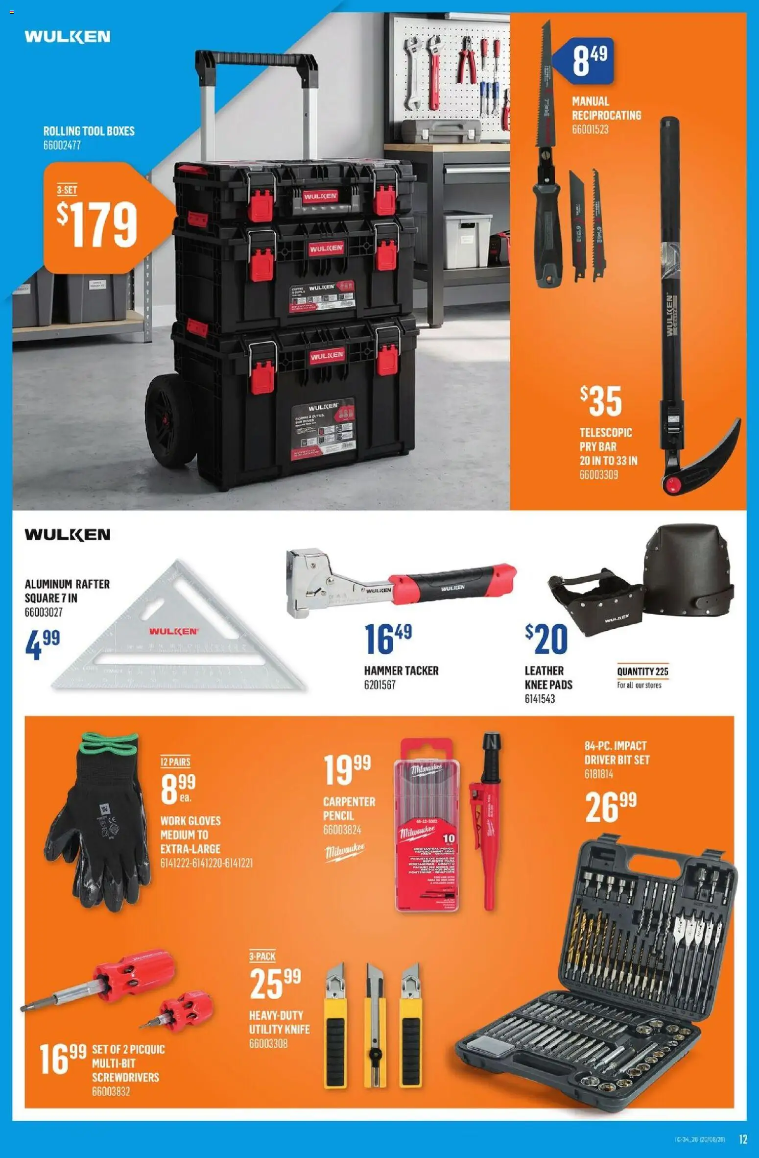 Canac flyer valid from Aug 20, 2026 | Page: 12 | Products: Gloves, Knee