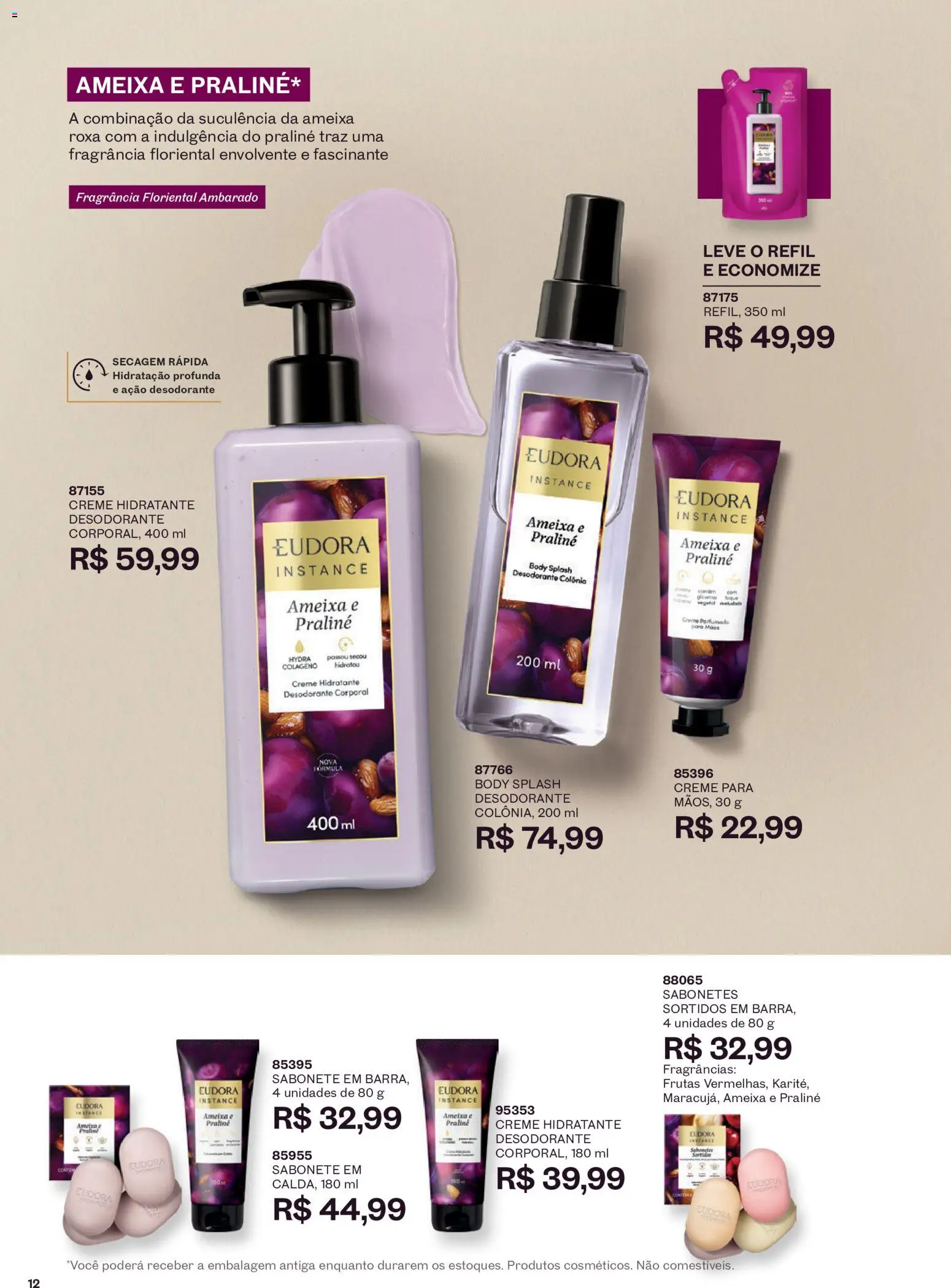Eudora Folheto - válido de 16/09/2026 | Página: 15 | Produtos: Frutas, Creme hidratante, Sabonete, Ameixa