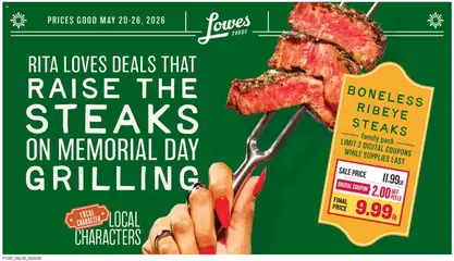 Preview of Lowes Foods weekly ads valid from 20.05.2026
