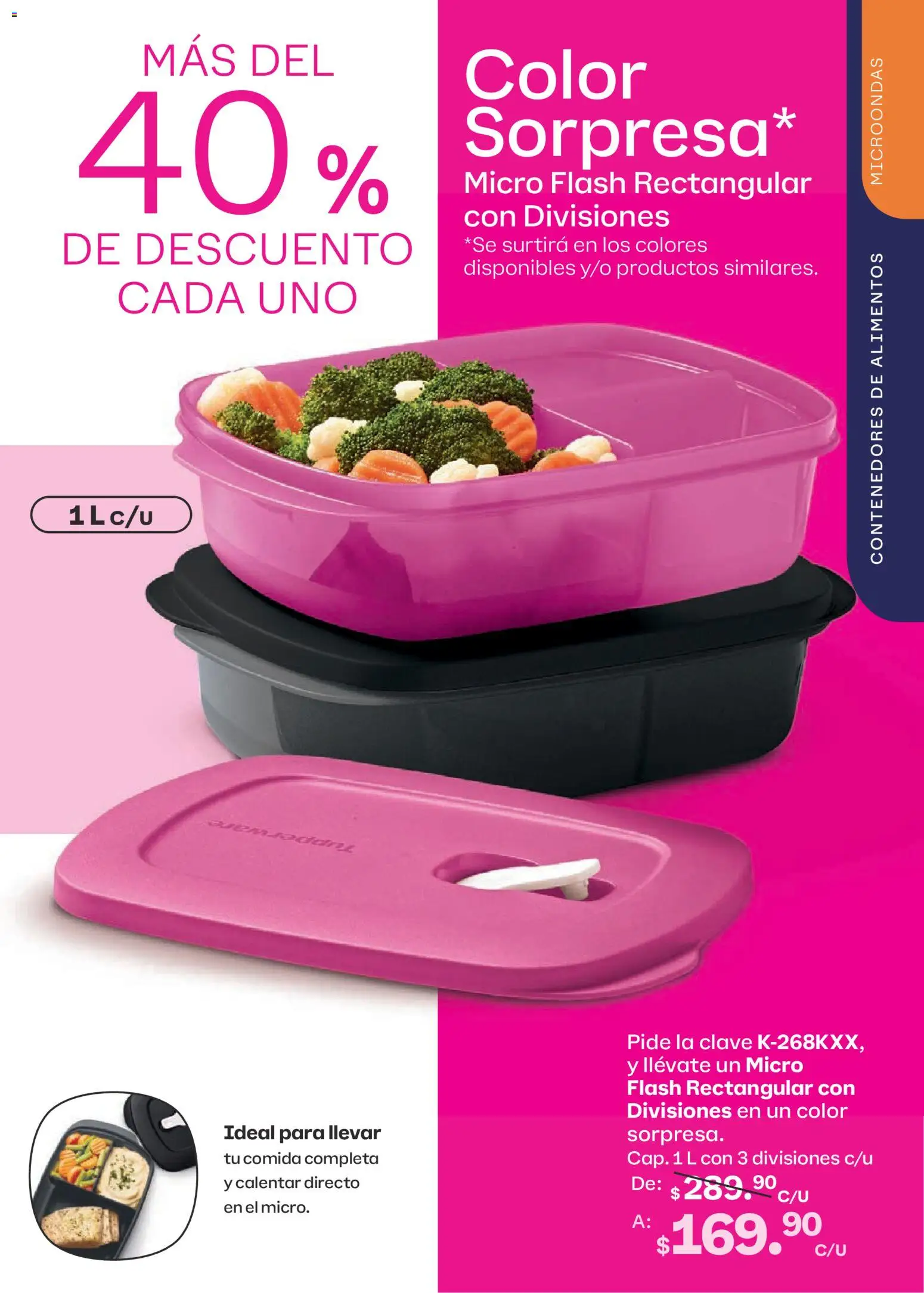 Nuevas ofertas de Tupperware válidas en toda la República Mexicana desde el 10/08/2026. ¡Encuentra las mejores ofertas en Tupperware catálogo! | Página: 73 | Productos: Alimentos, Microondas