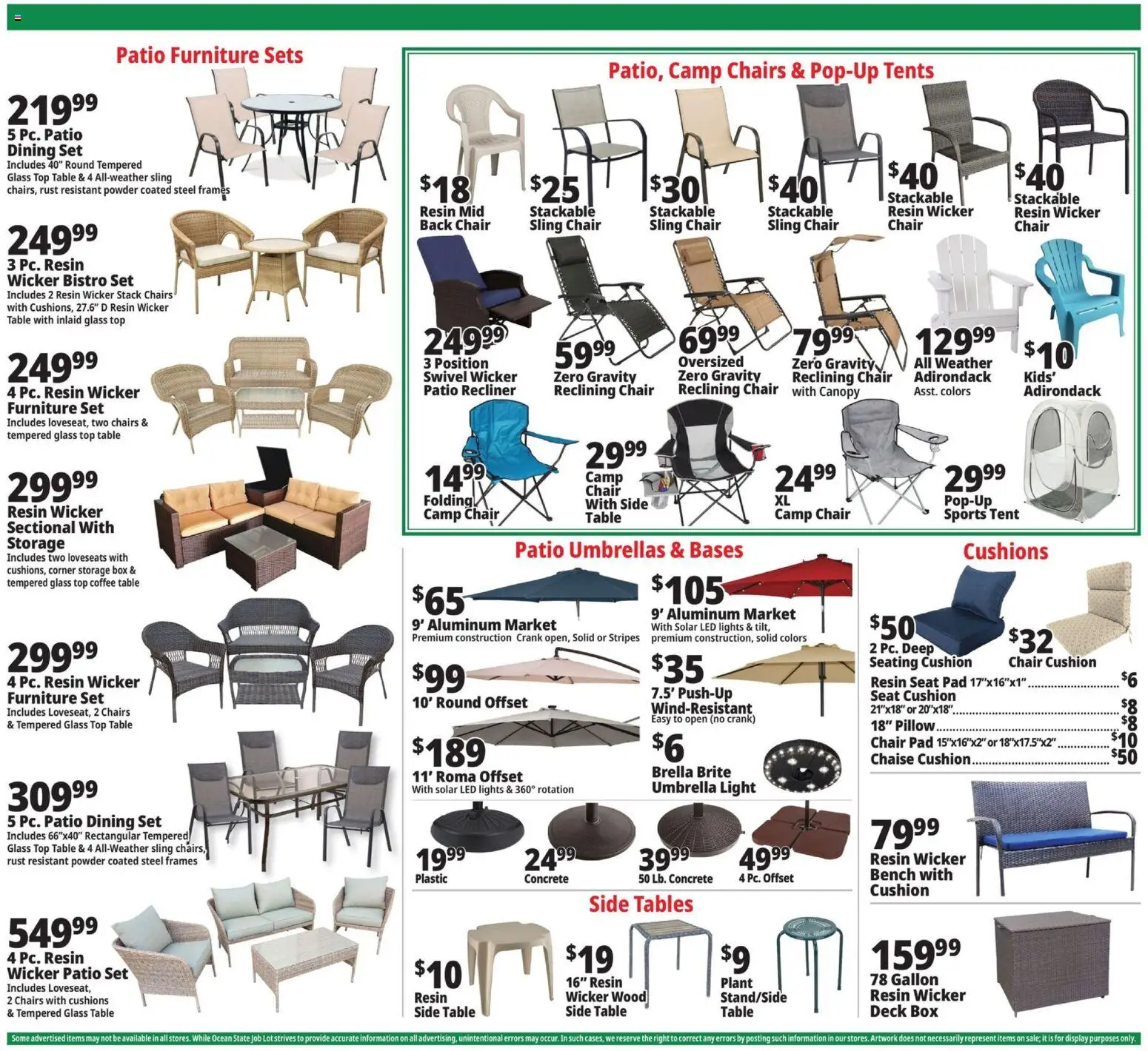 Ocean State Job Lot Weekly Ad - valid from 12.03.2026 | Page: 9 | Products: Table, Coffee, Tent, Recliner