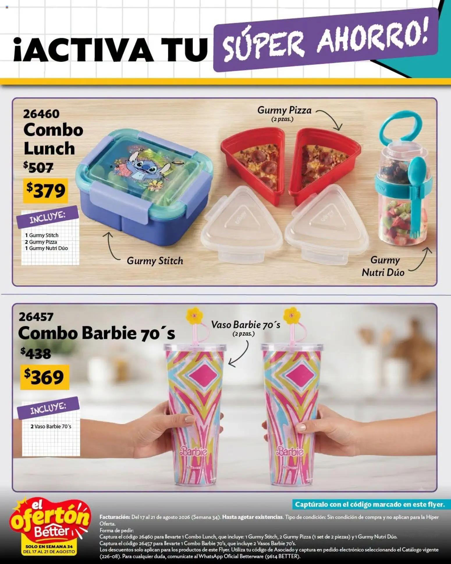 Nuevas ofertas de Betterware válidas en toda la República Mexicana desde el 17/08/2026. ¡Encuentra las mejores ofertas en Betterware catálogo El Ofertón! | Página: 6