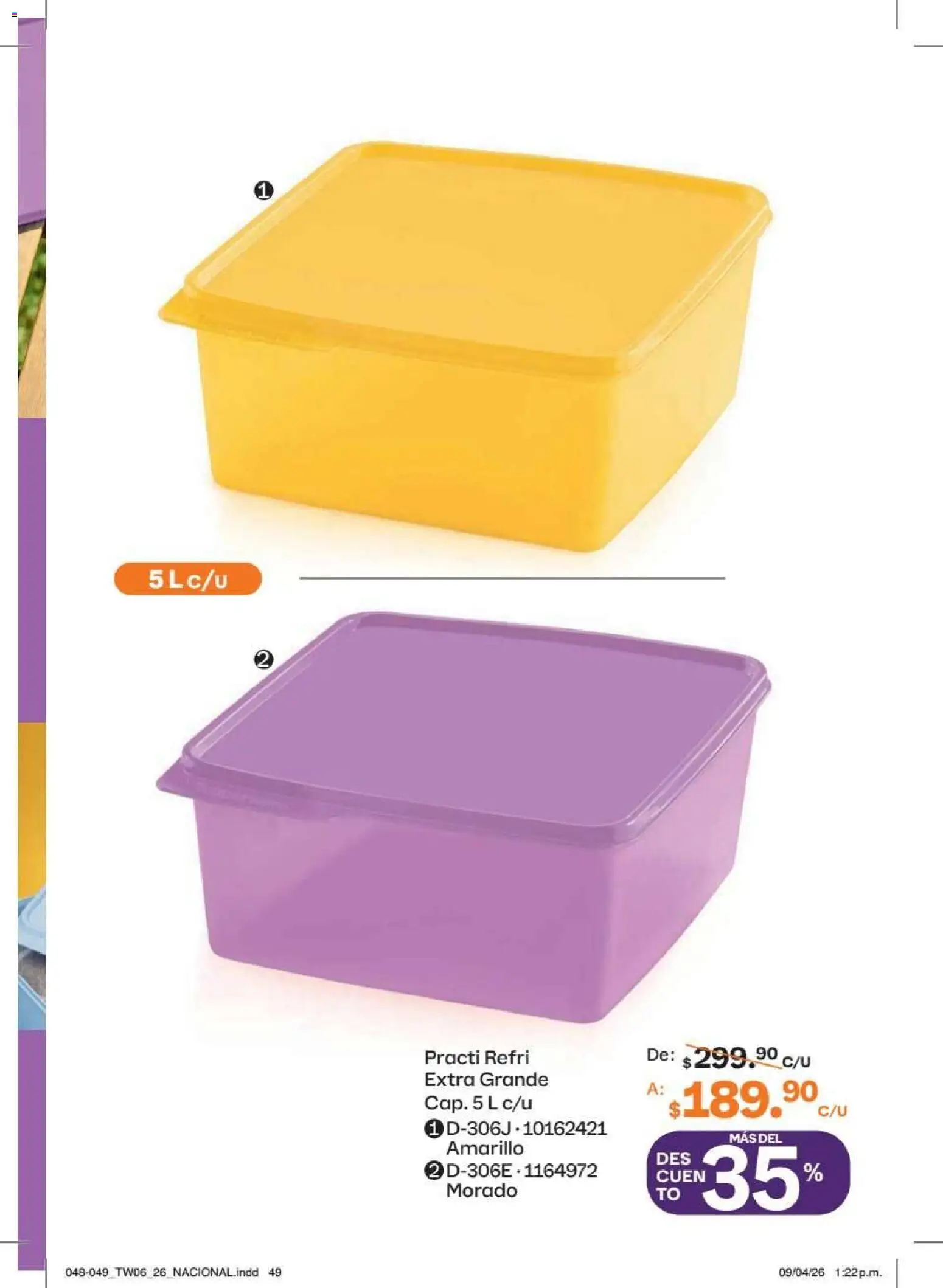 Nuevas ofertas de Tupperware válidas en toda la República Mexicana desde el 18/05/2026. ¡Encuentra las mejores ofertas en Tupperware catálogo! | Página: 49