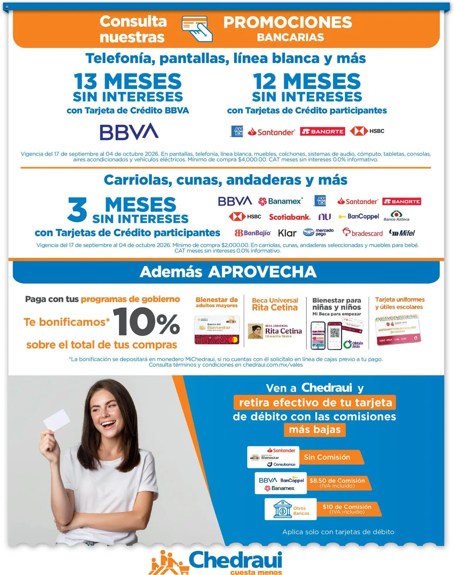 Nuevas ofertas de Chedraui válidas en toda la República Mexicana desde el 17/09/2026. ¡Encuentra las mejores ofertas en Chedraui folleto Cuida lo que más amas! | Página: 12 | Productos: Monedero, Banco, Té, Sobre