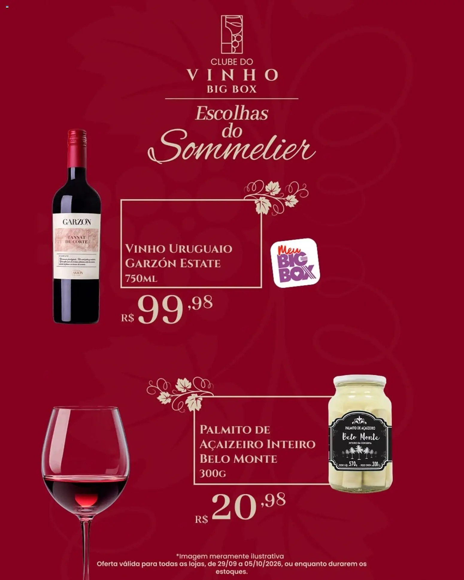 Big Box Folheto - válido de 29/09/2026 | Página: 9 | Produtos: Palmito, Piso, Vinho