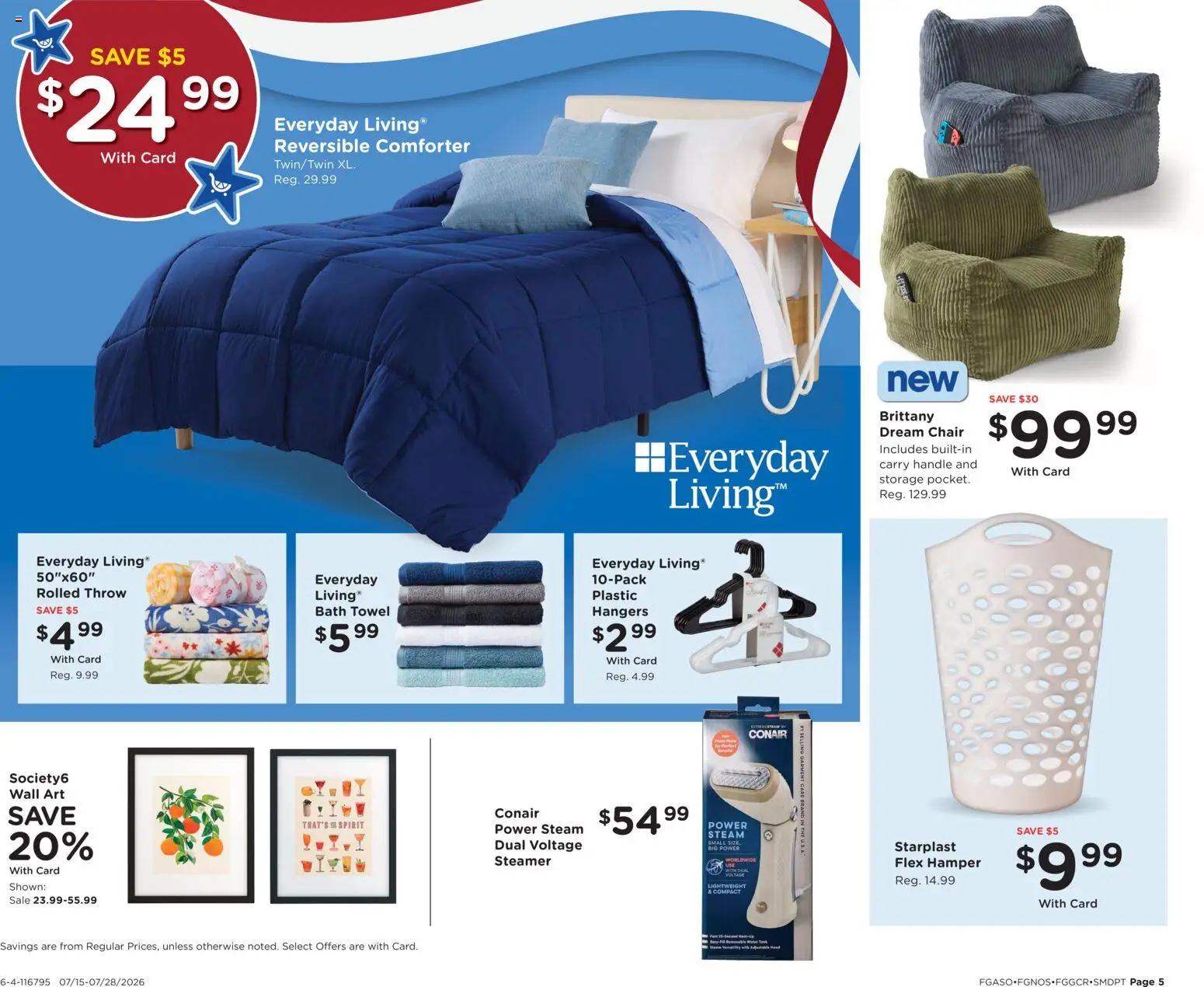 Fred Meyer Home & Apparel - valid from 07/15/2026 | Page: 6 | Products: Chair, Bath, Steamer, Comforter