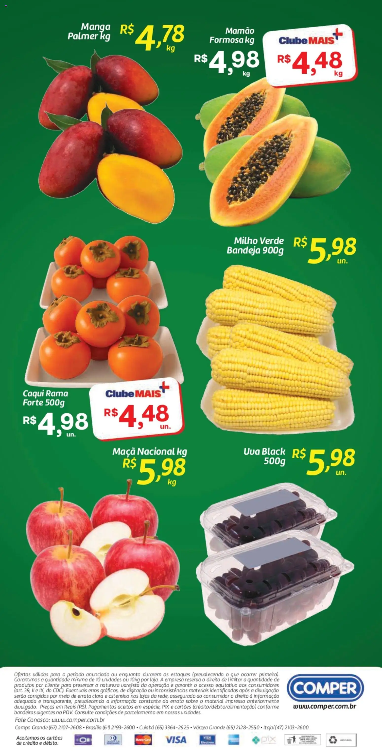 Comper Folheto - válido de 24/06/2026 | Página: 2 | Produtos: Caqui, Milho verde, Bandeja, Mamão