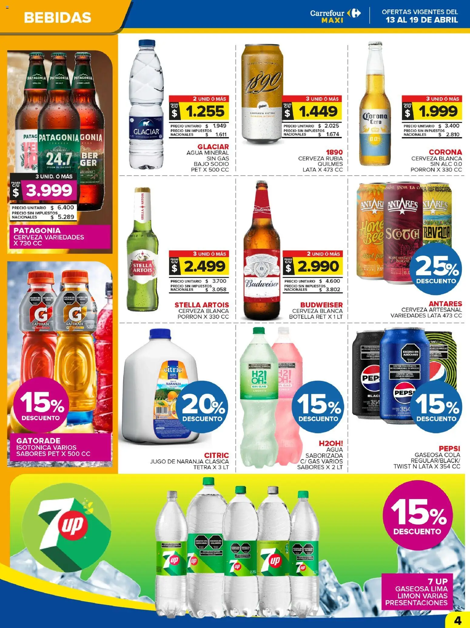 Carrefour Maxi catálogo │ válido desde el 13.04.2026 | Página: 4 | Productos: Botella, Lima, Agua, Agua saborizada