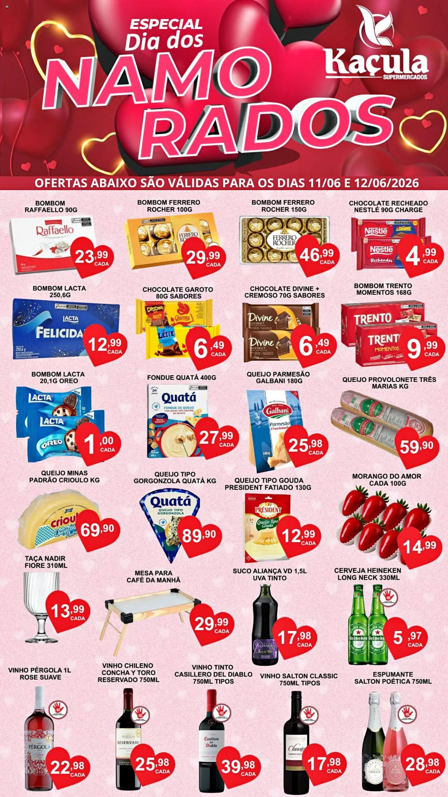 Kaçula Folheto - válido de 11.06.2026 | Página: 1 | Produtos: Leite, Queijo, Parmesão, Bombom