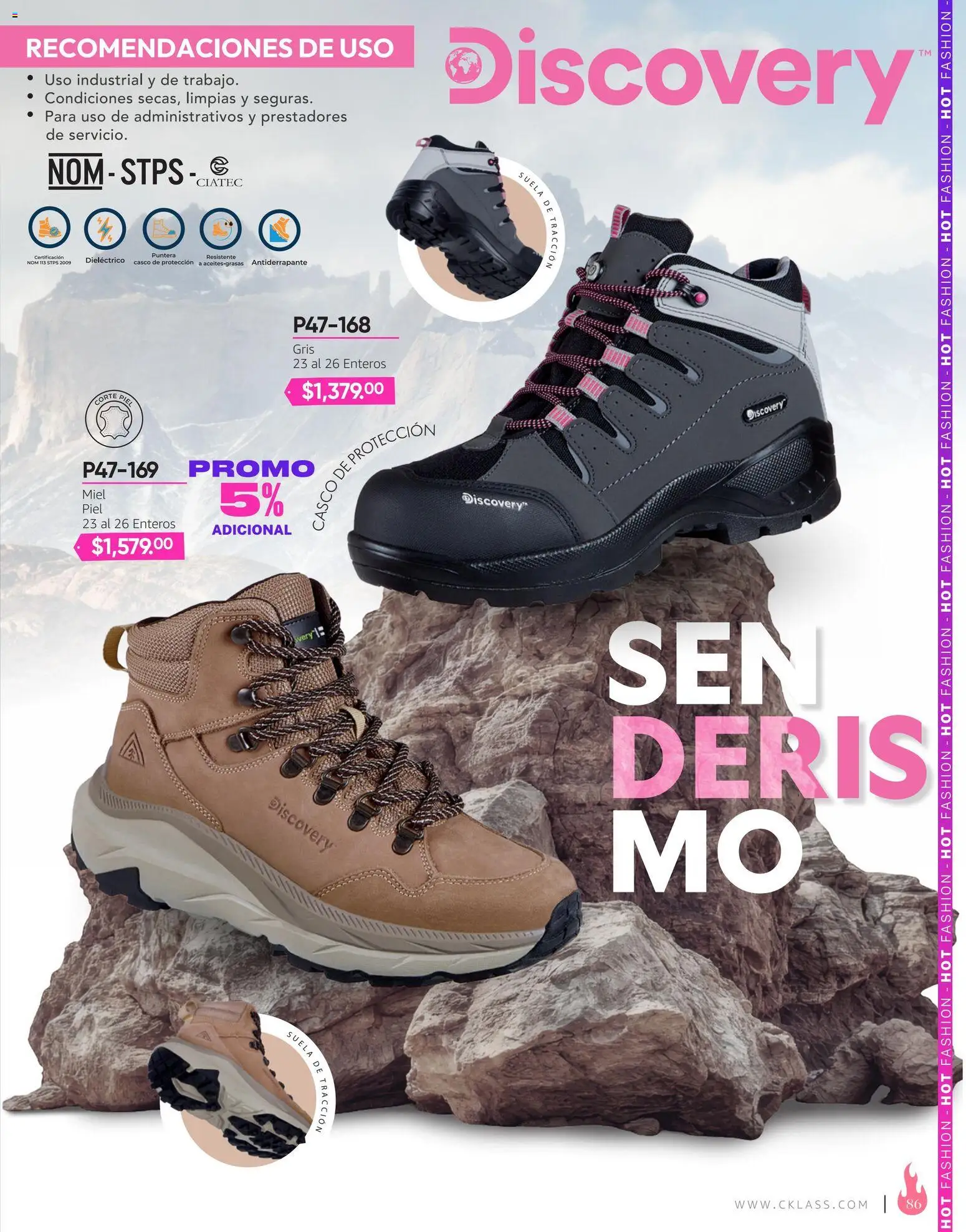 Nuevas ofertas de Cklass válidas en toda la República Mexicana desde el 03/08/2026. ¡Encuentra las mejores ofertas en Cklass catálogo Hot Fashion Calzado! | Página: 87