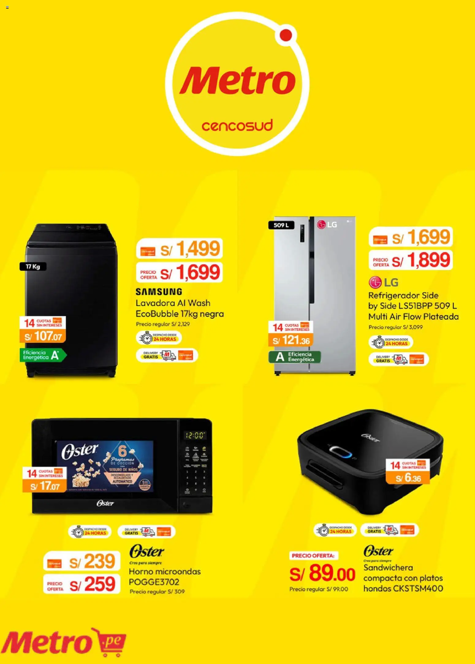 Catálogo Metro válido desde 15.06.2026 | Página: 5 | Productos: Refrigerador, Lavadora, Horno, Horno microondas