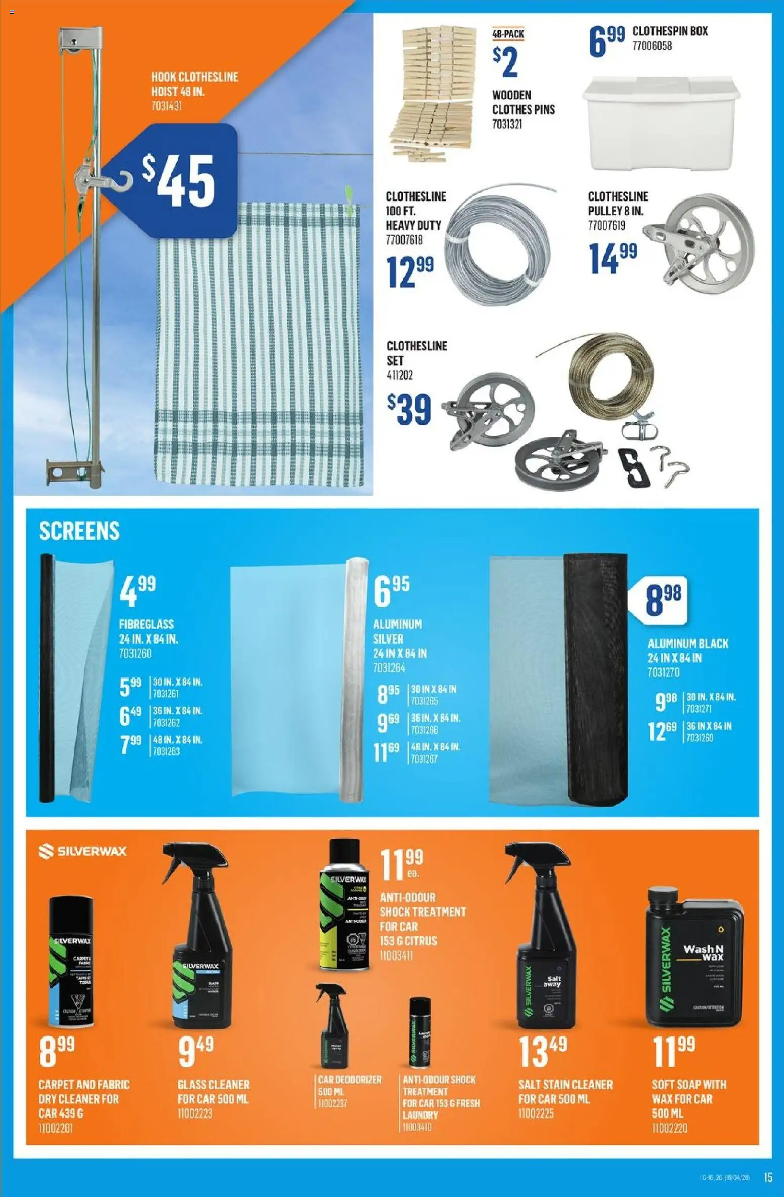 Canac flyer valid from 16.04.2026 | Page: 15 | Products: Soap, Box, Carpet, Clothes