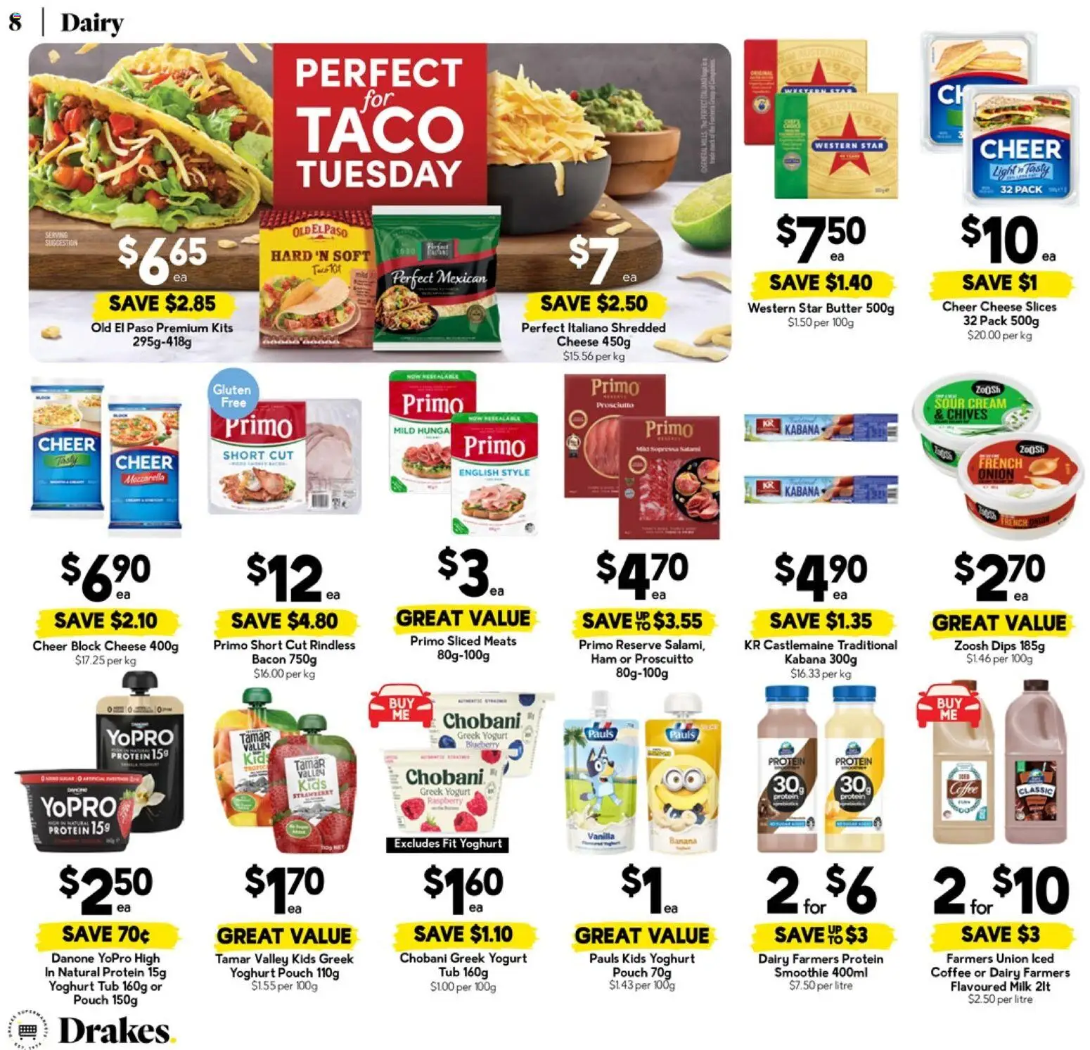 Drakes catalogue - valid from 22.04.2026 | Page: 8 | Products: Kits, Cheese, Cream, Raspberry