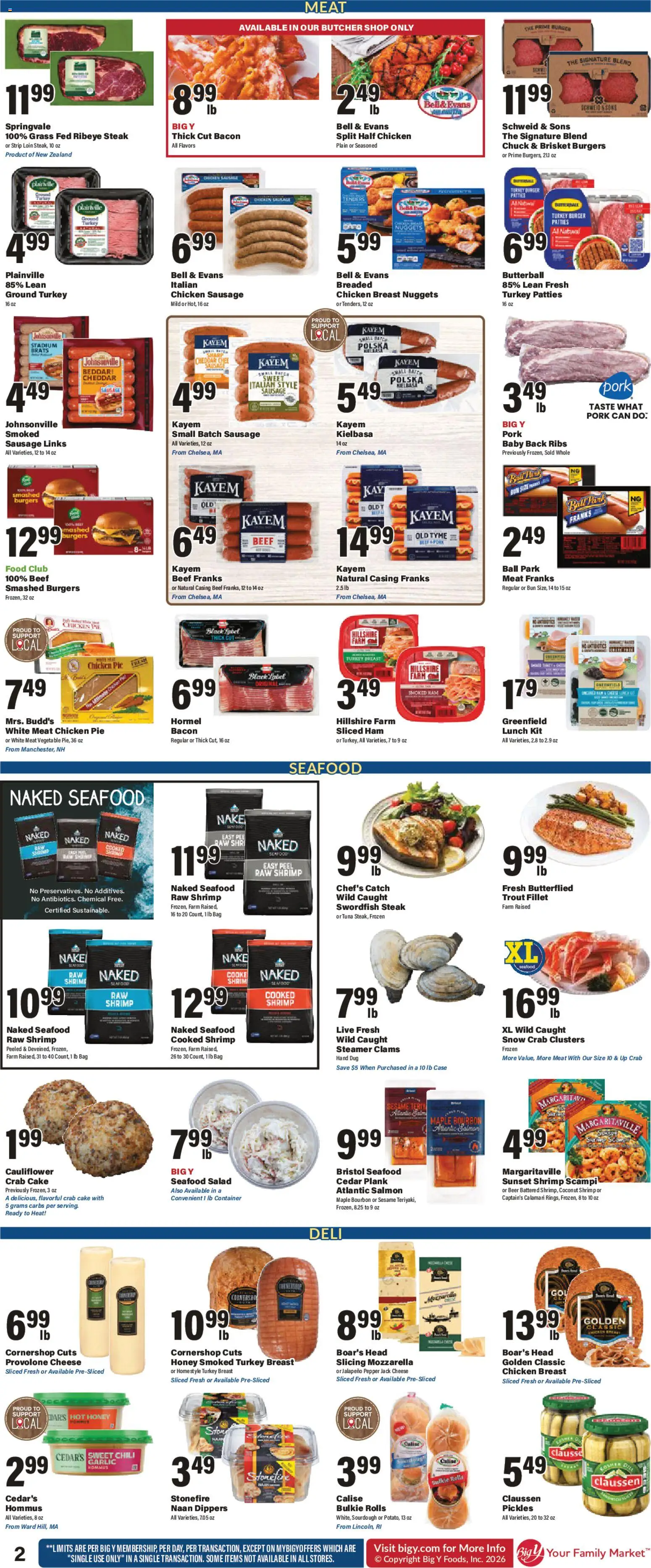 Big Y Weekly Ad - valid from 07/30/2026 | Page: 3 | Products: Beef, Pepper, Seafood, Bag