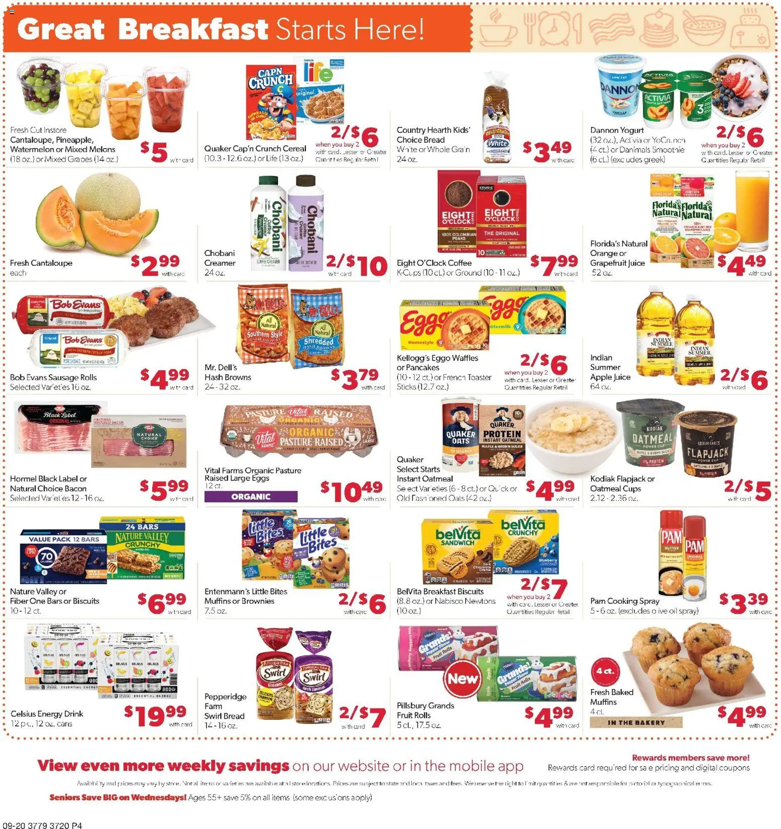 Family Fare Weekly Ad - NE - valid from 09/20/2026 | Page: 4 | Products: Cooking spray, Fruit, Cereal, Smoothie