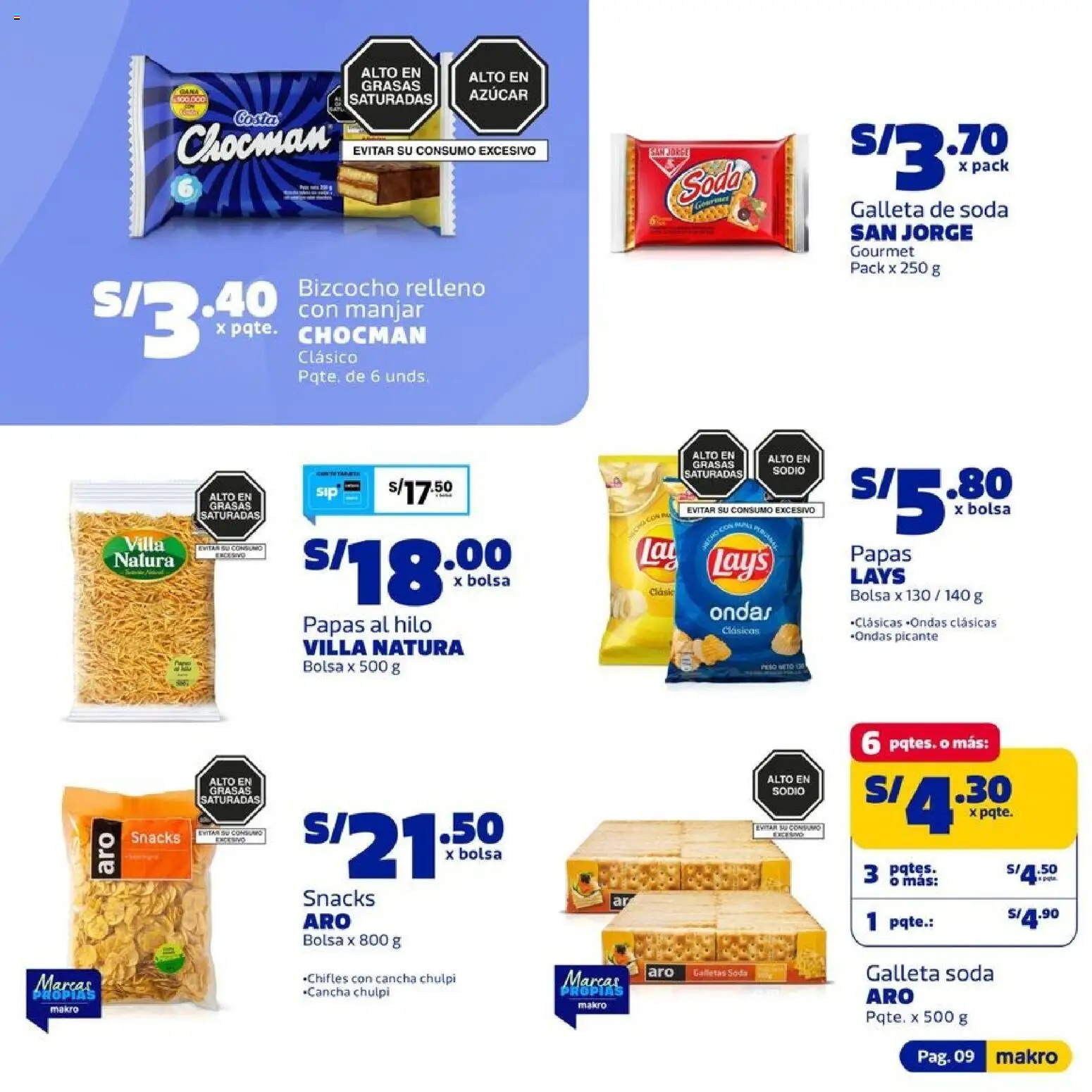 Catálogo Makro válido desde 24/09/2026 | Página: 9 | Productos: Papas, Bolsa, Azúcar
