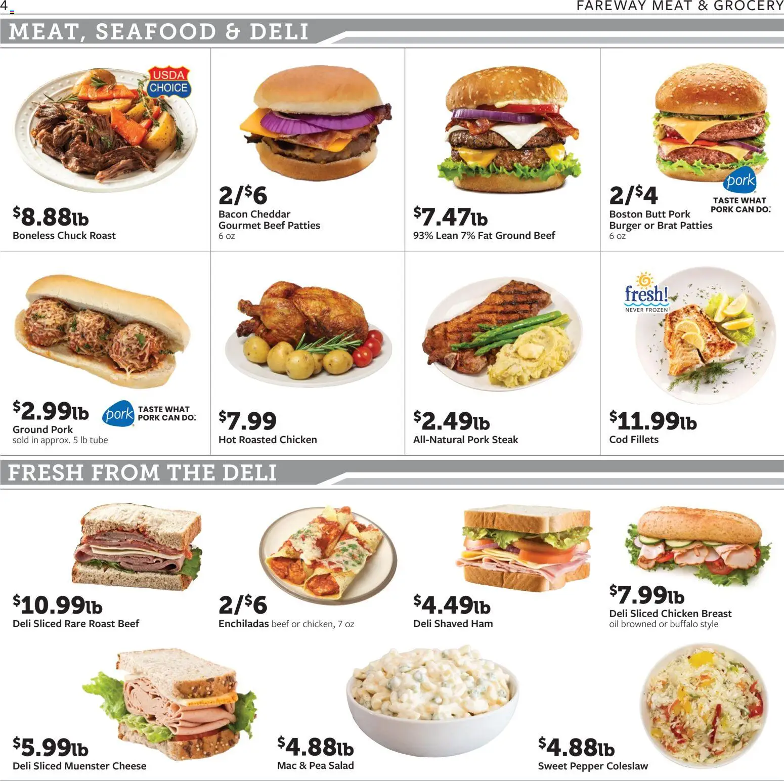 Fareway Weekly Ad - valid from 07/20/2026 | Page: 4 | Products: Cheese, Ham, Salad, Pea