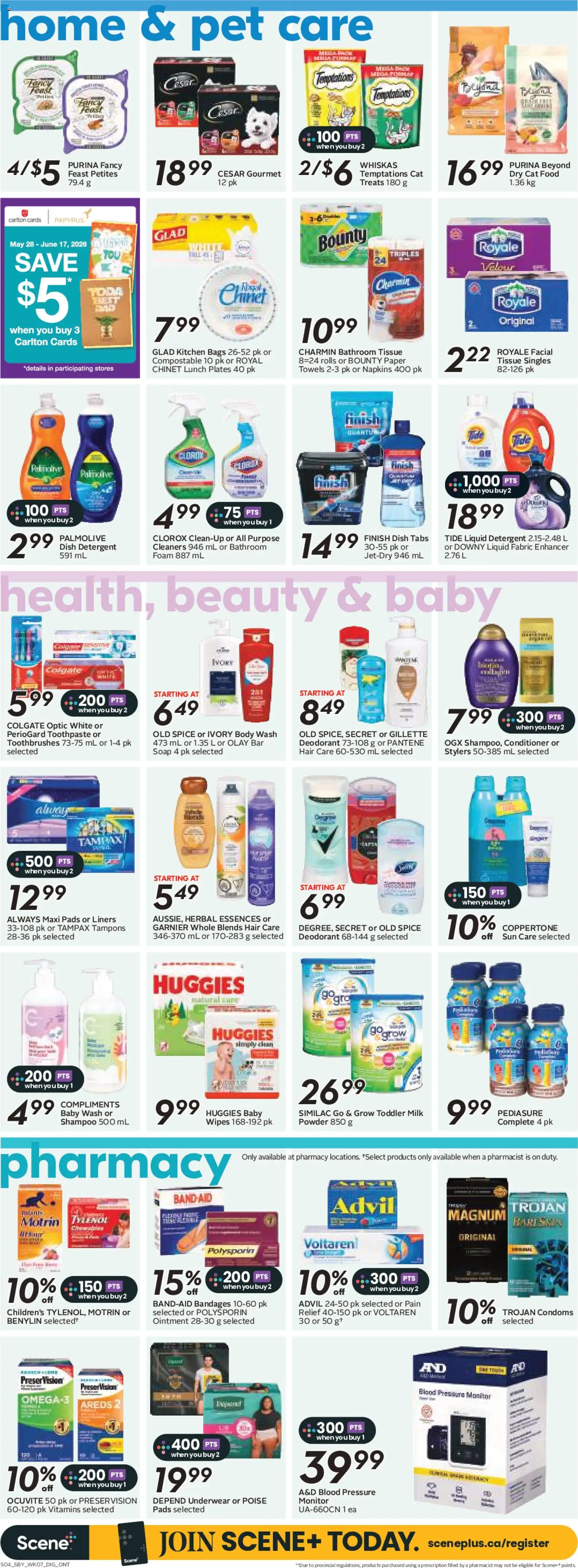 Sobeys flyer valid from 11.06.2026 | Page: 12 | Products: Monitor, Shampoo, Body wash, Toothpaste