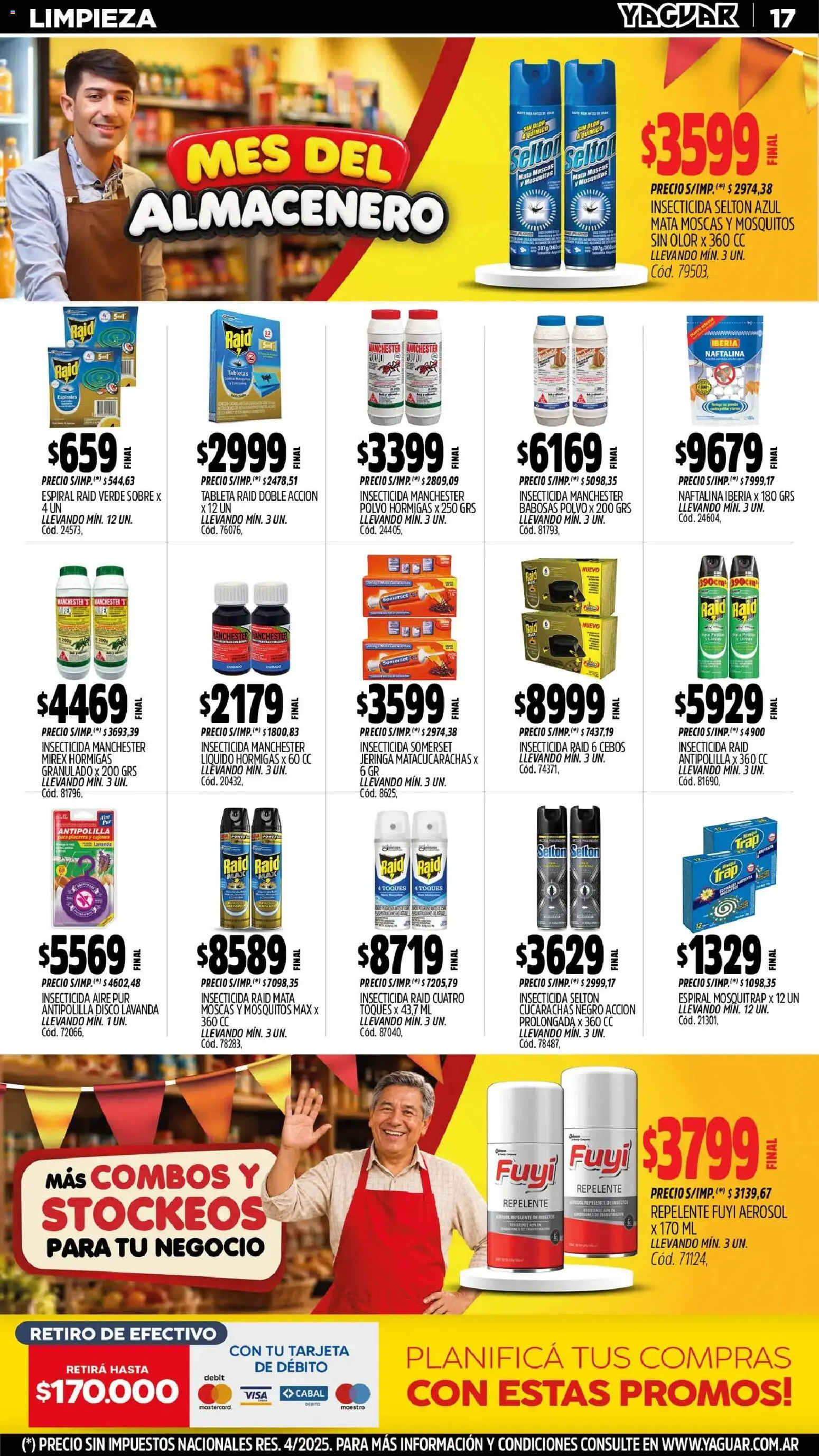 Yaguar - Oferta Semanal Trelew │ válido desde el 31/08/2026 | Página: 17 | Productos: Mata moscas, Tableta, Insecticida, Repelente de insectos
