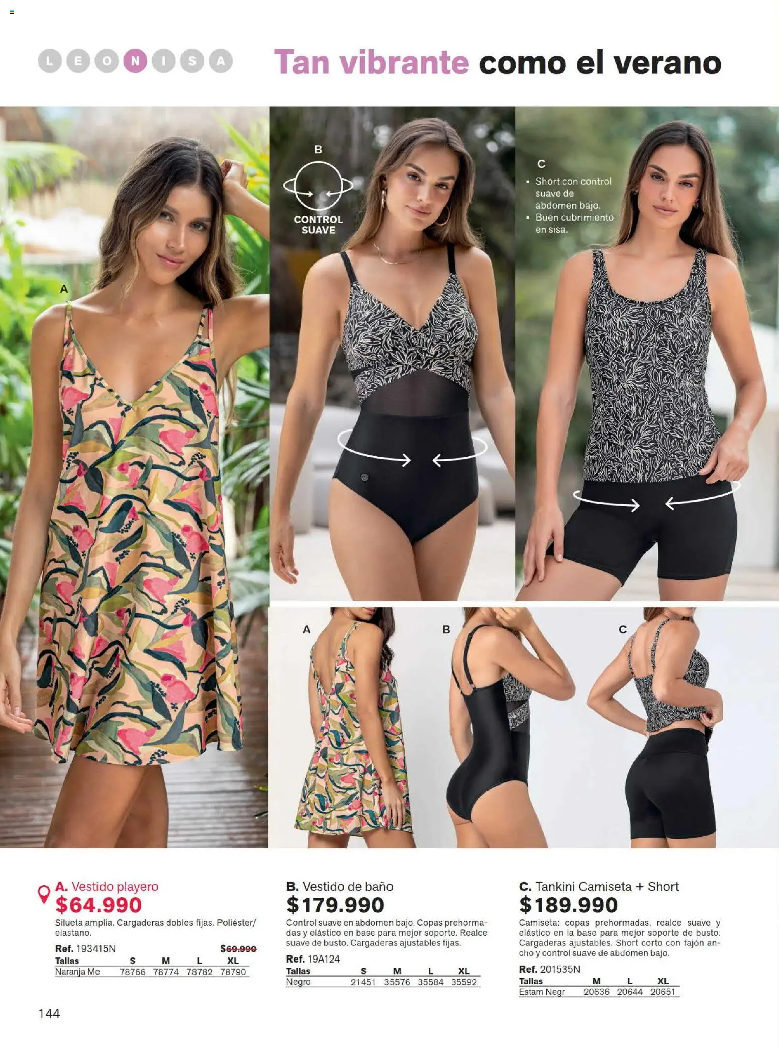 Leonisa revista - valida desde el 15/07/2026 | Página: 144 | Productos: Short, Camiseta, Vestido, Vestido de baño